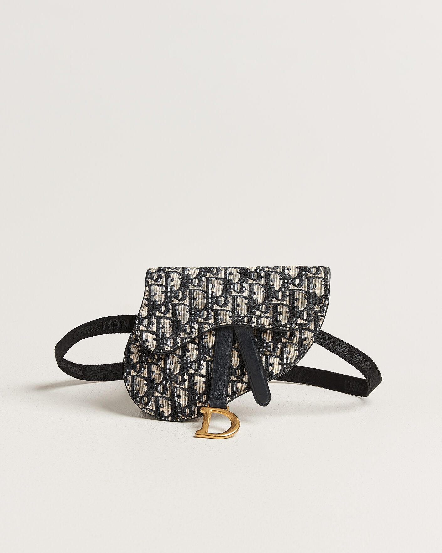 Mies | Pre-Owned & Vintage Bags | Dior Pre-Owned | Saddle Belt Pouch Bag Oblique Jacquard Blue