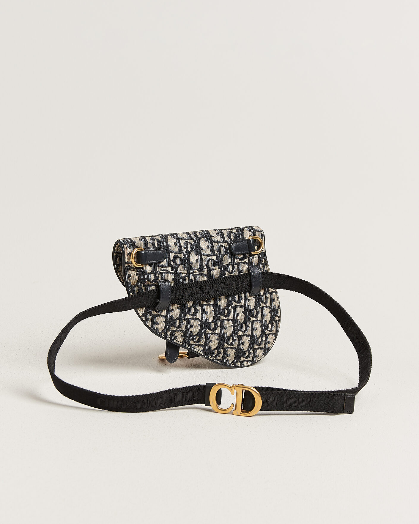 Mies | Pre-Owned & Vintage Bags | Dior Pre-Owned | Saddle Belt Pouch Bag Oblique Jacquard Blue