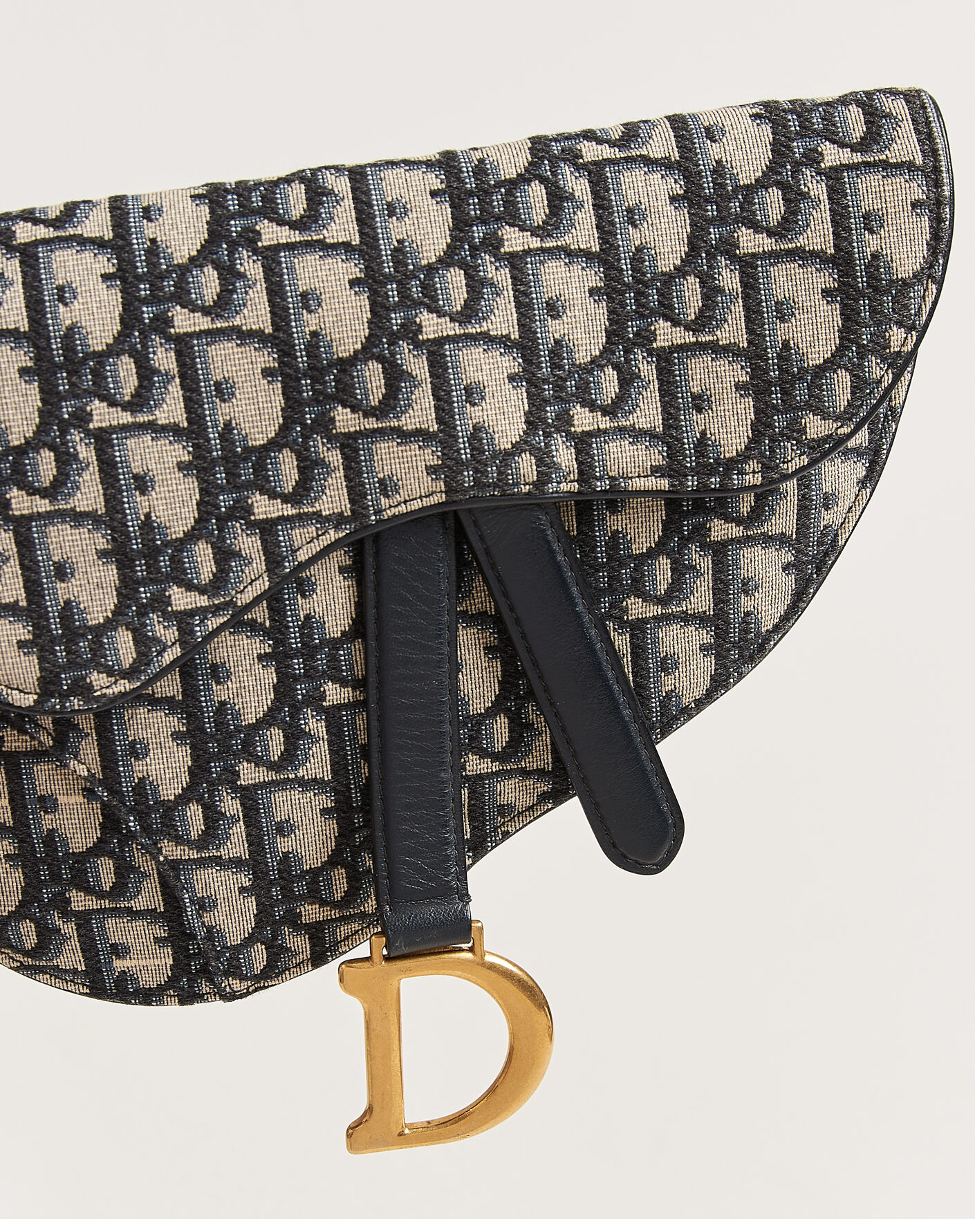 Mies | Pre-Owned & Vintage Bags | Dior Pre-Owned | Saddle Belt Pouch Bag Oblique Jacquard Blue