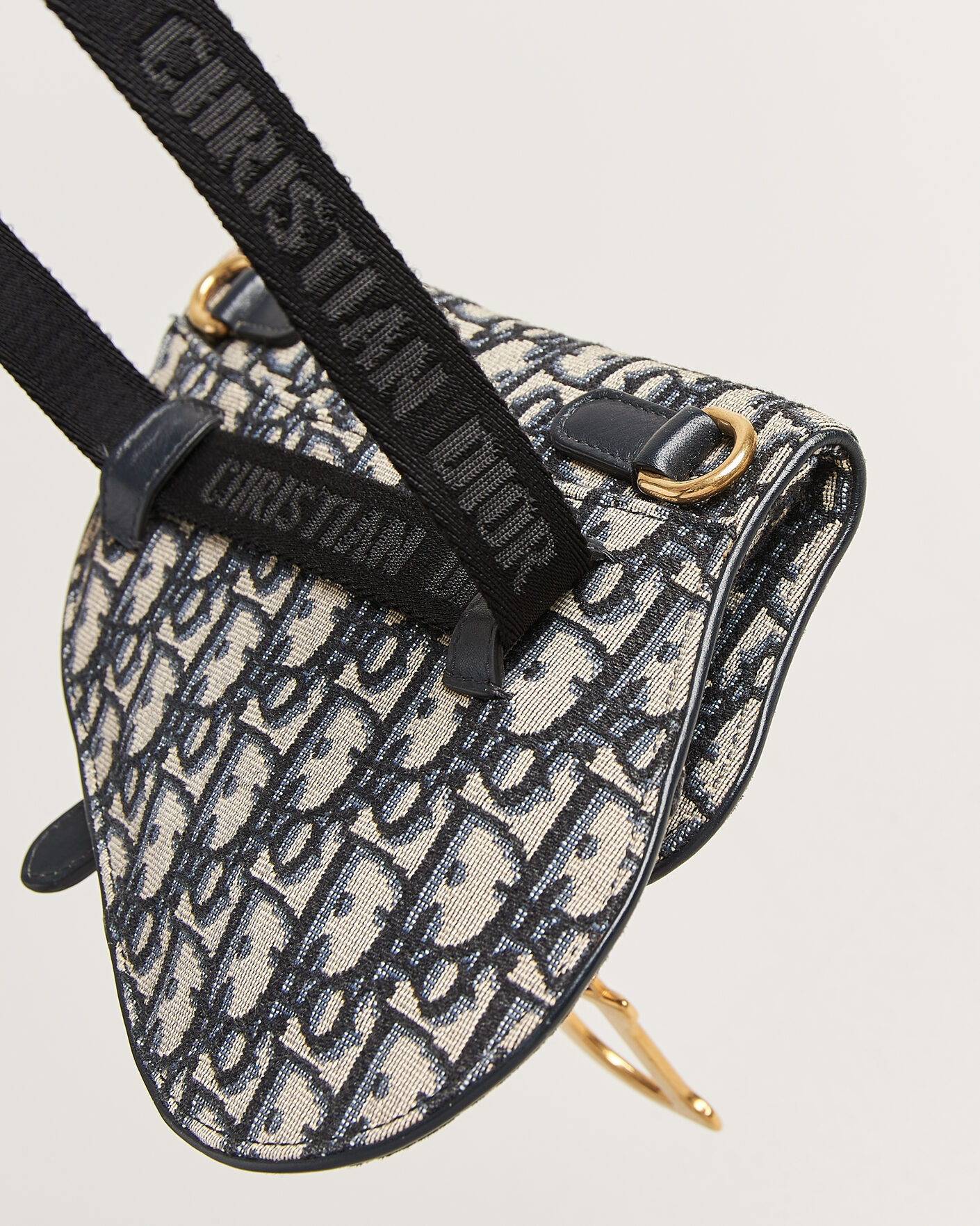 Mies | Pre-Owned & Vintage Bags | Dior Pre-Owned | Saddle Belt Pouch Bag Oblique Jacquard Blue