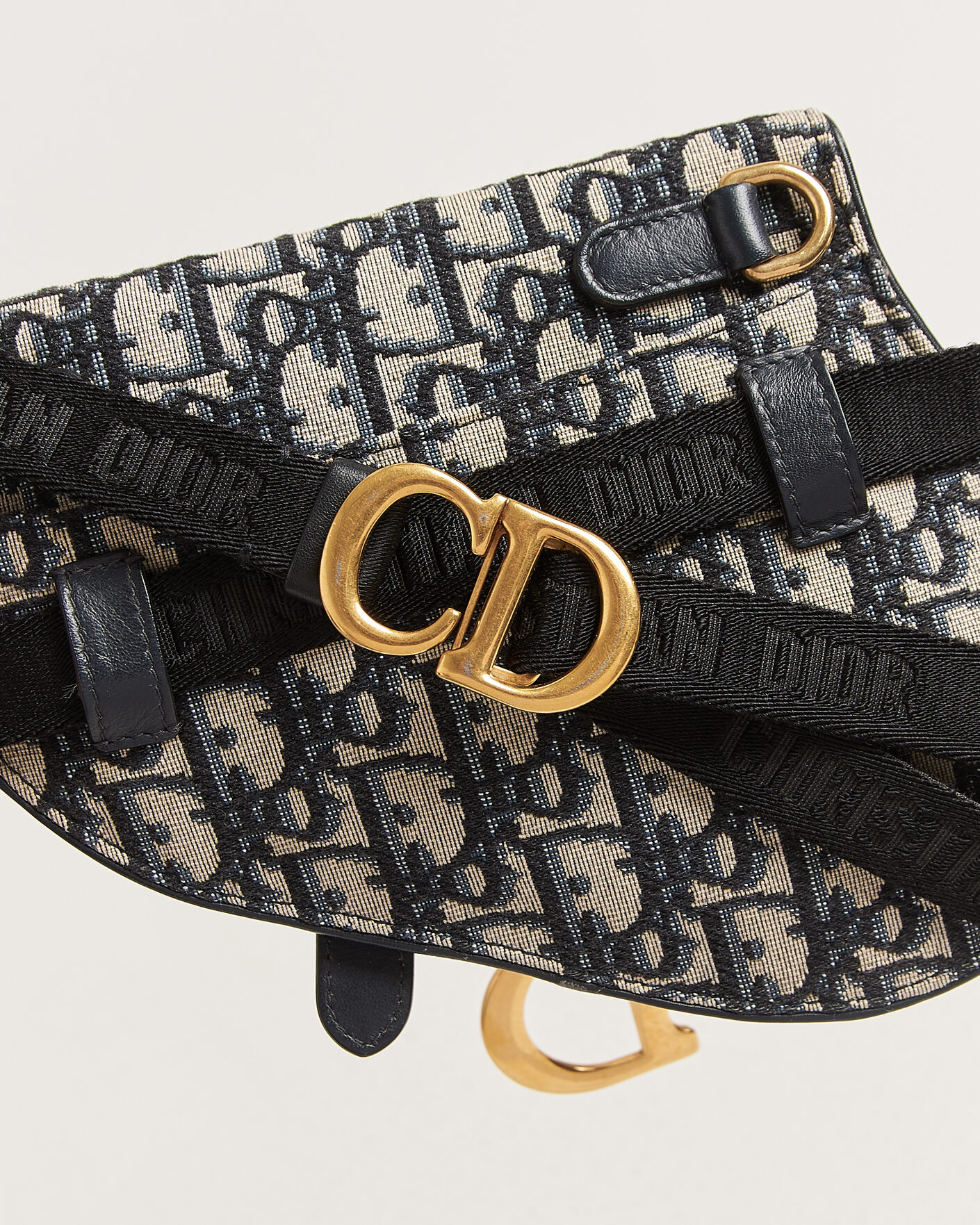 Mies | Pre-Owned & Vintage Bags | Dior Pre-Owned | Saddle Belt Pouch Bag Oblique Jacquard Blue