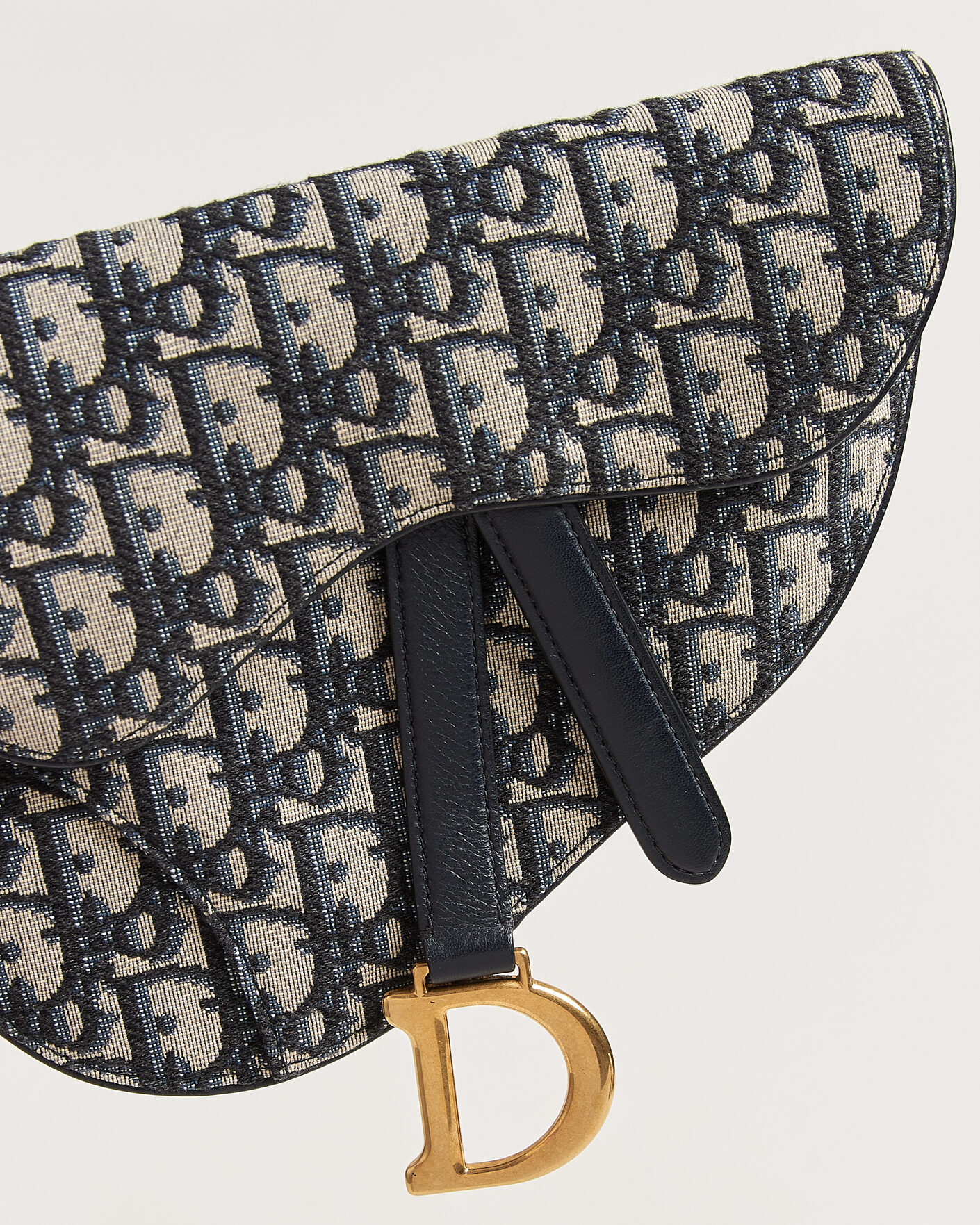 Mies | Pre-Owned & Vintage Bags | Dior Pre-Owned | Saddle Belt Bag Oblique Jacquard Blue