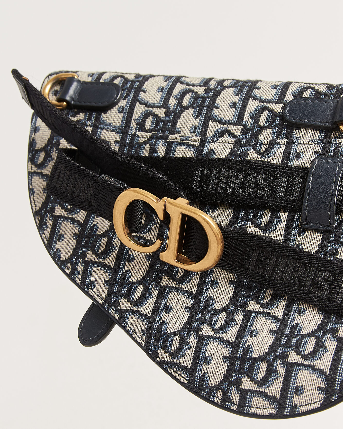 Mies | Pre-Owned & Vintage Bags | Dior Pre-Owned | Saddle Belt Bag Oblique Jacquard Blue