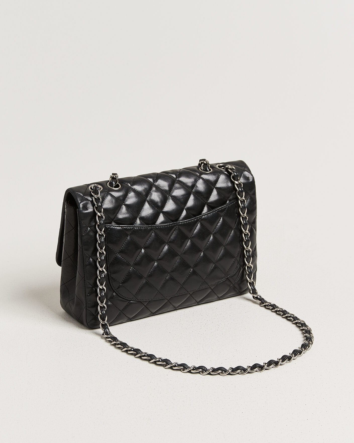 Mies | Pre-Owned & Vintage Bags | Chanel Pre-Owned | Classic Jumbo Single Flap Bag Lambskin Black