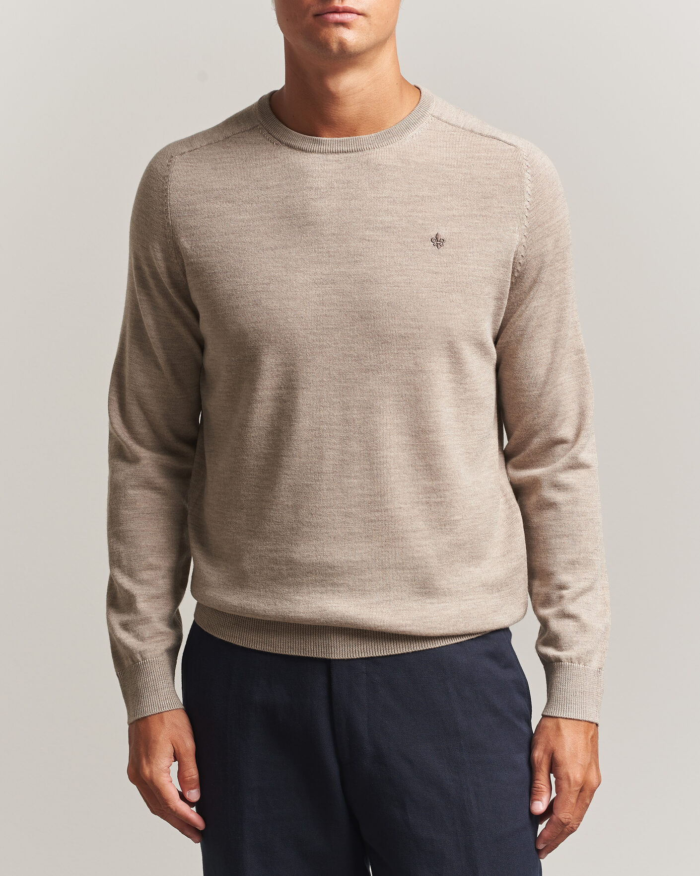 Mies | Puserot | Morris | Merino O-Neck Khaki