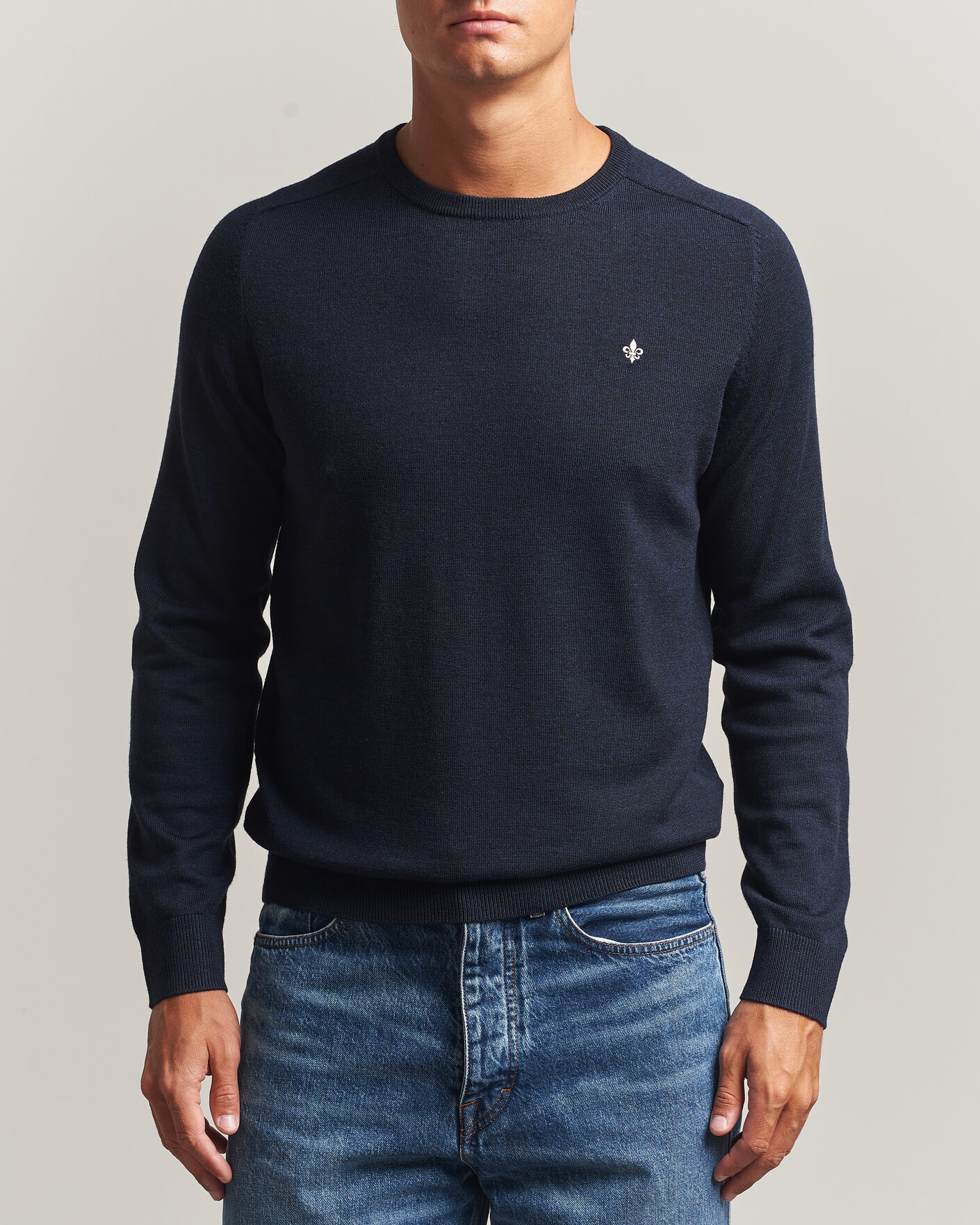 Mies | Puserot | Morris | Merino O-Neck Navy