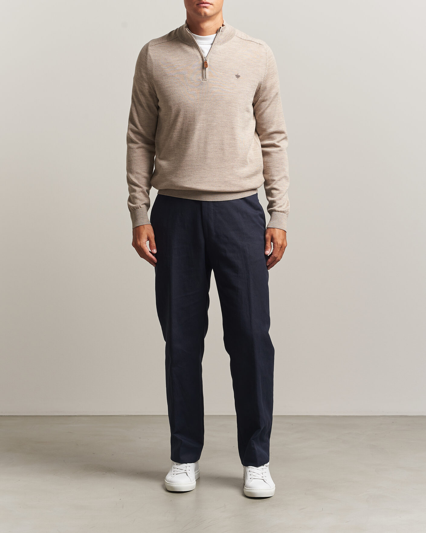 Mies | Puserot | Morris | John Merino Half Zip Khaki