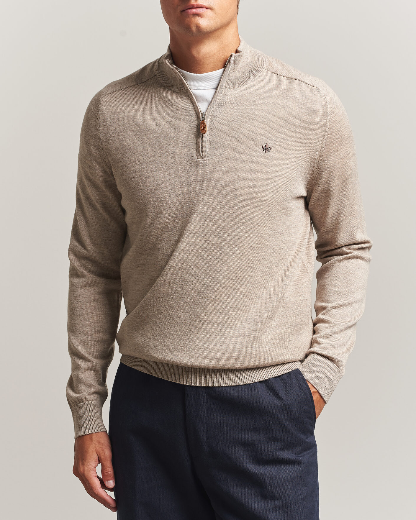 Mies | Puserot | Morris | John Merino Half Zip Khaki