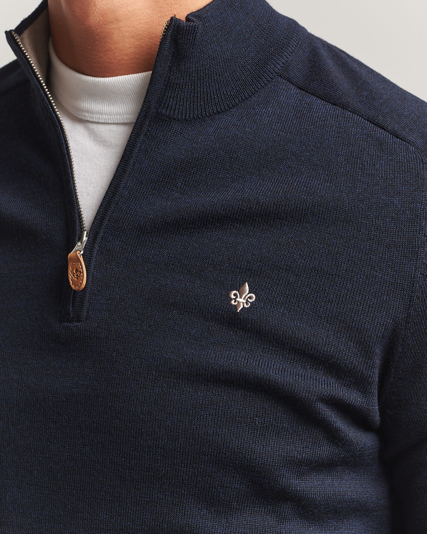 Mies | Puserot | Morris | John Merino Half Zip Navy
