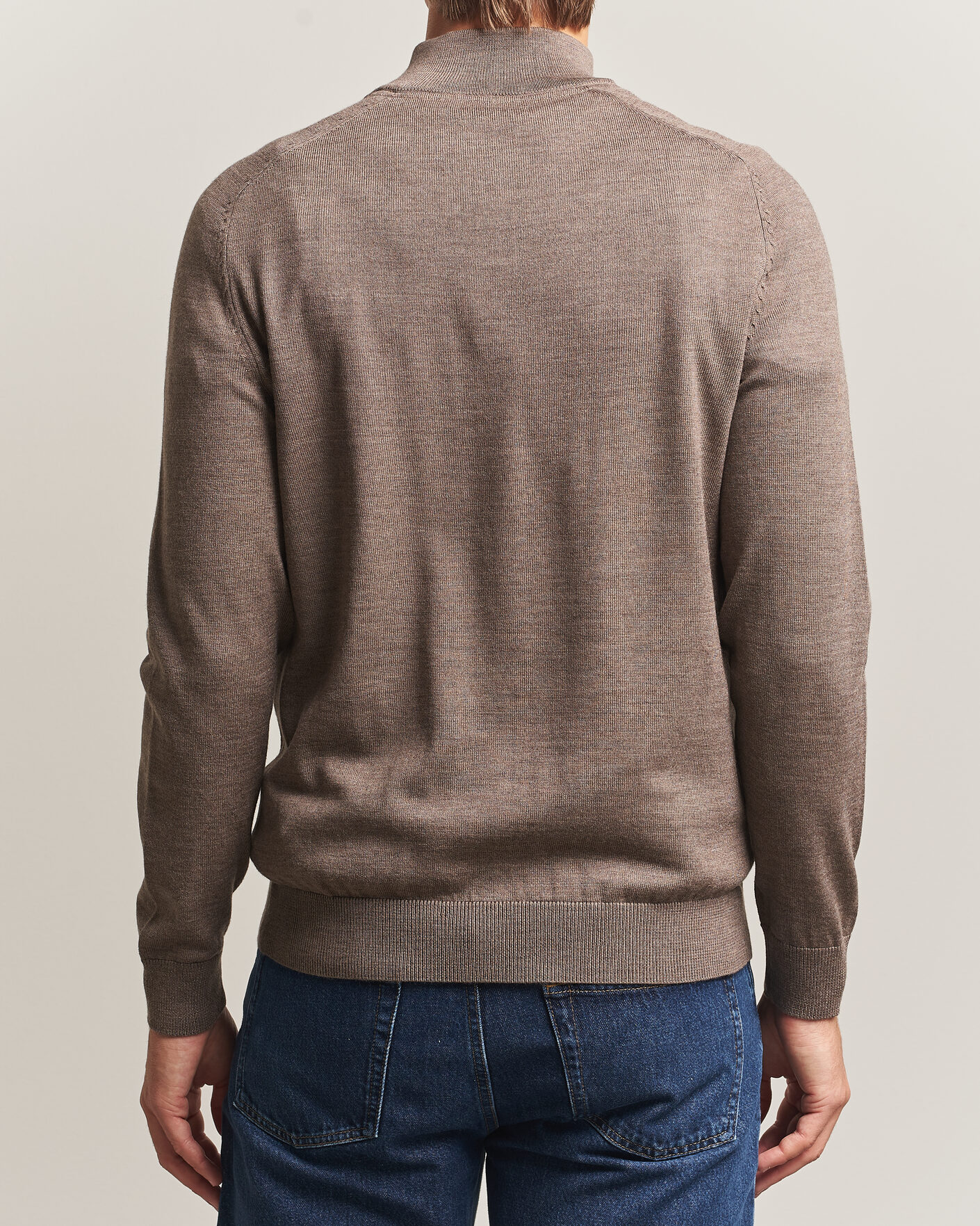 Mies | Puserot | Morris | John Merino Half Zip Brown