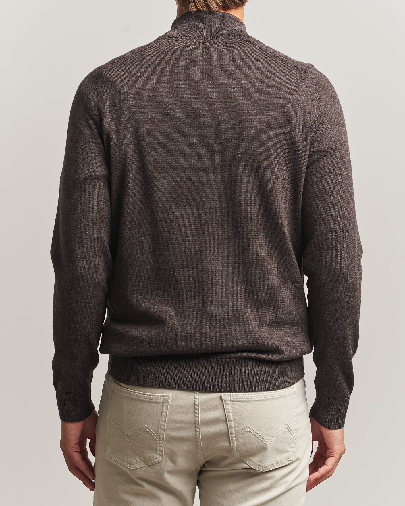 Mies | Puserot | Morris | John Merino Half Zip Brown