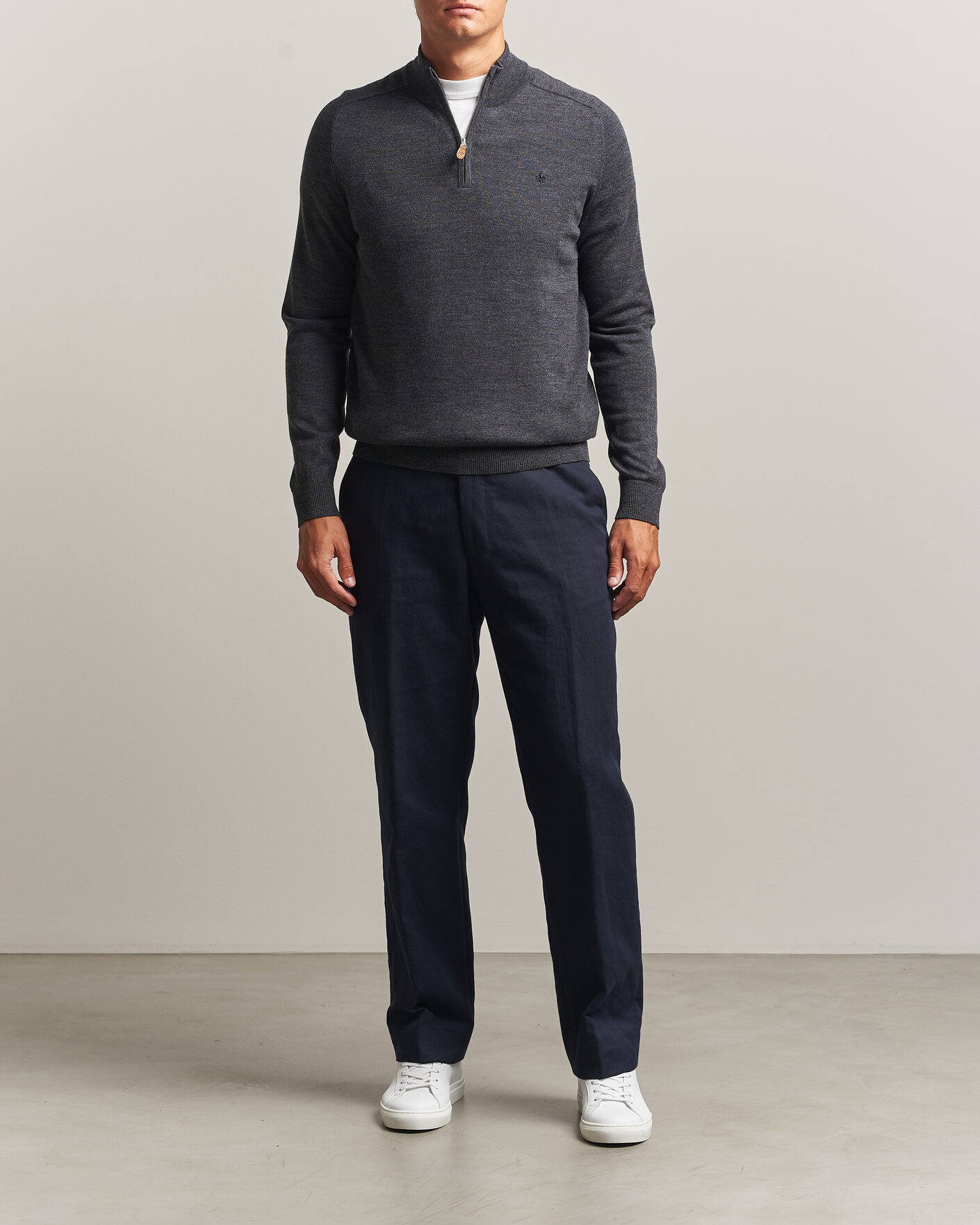 Mies | Puserot | Morris | John Merino Half Zip Grey