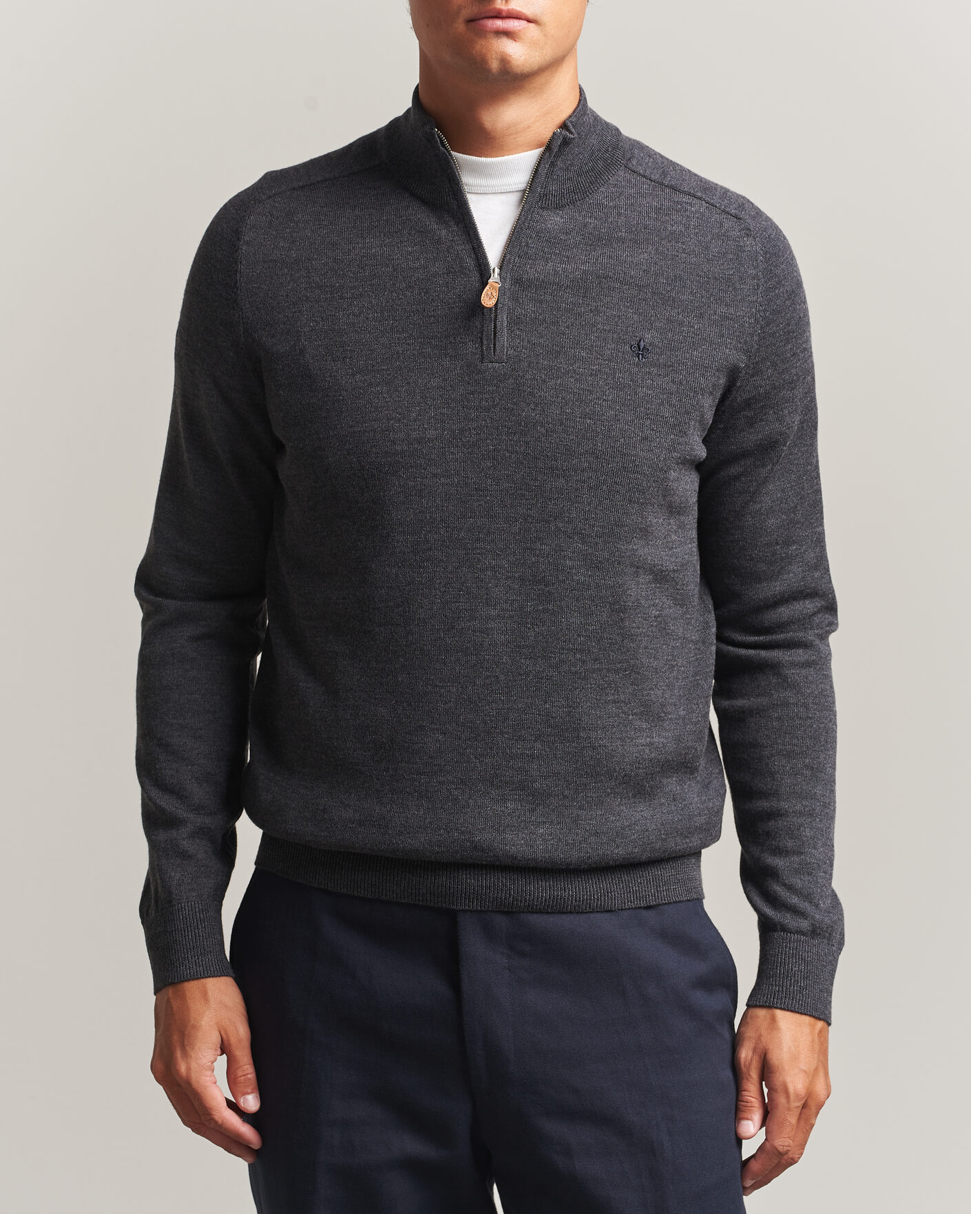 Mies | Puserot | Morris | John Merino Half Zip Grey
