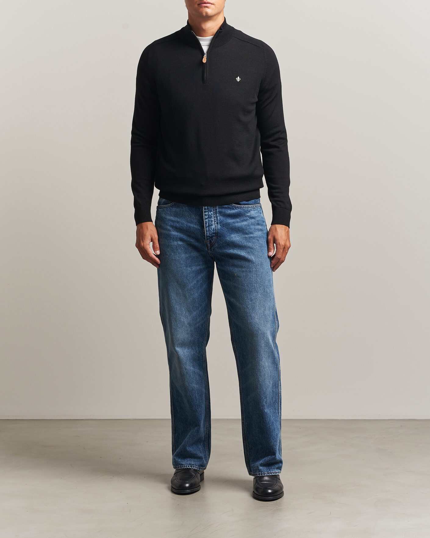 Mies | Puserot | Morris | John Merino Half Zip Black