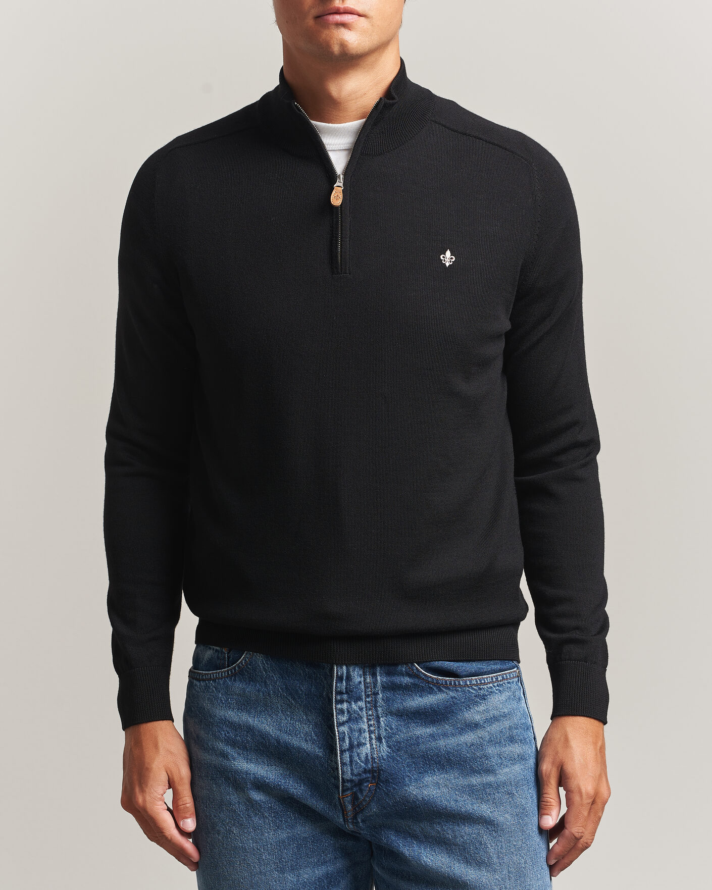 Mies | Puserot | Morris | John Merino Half Zip Black