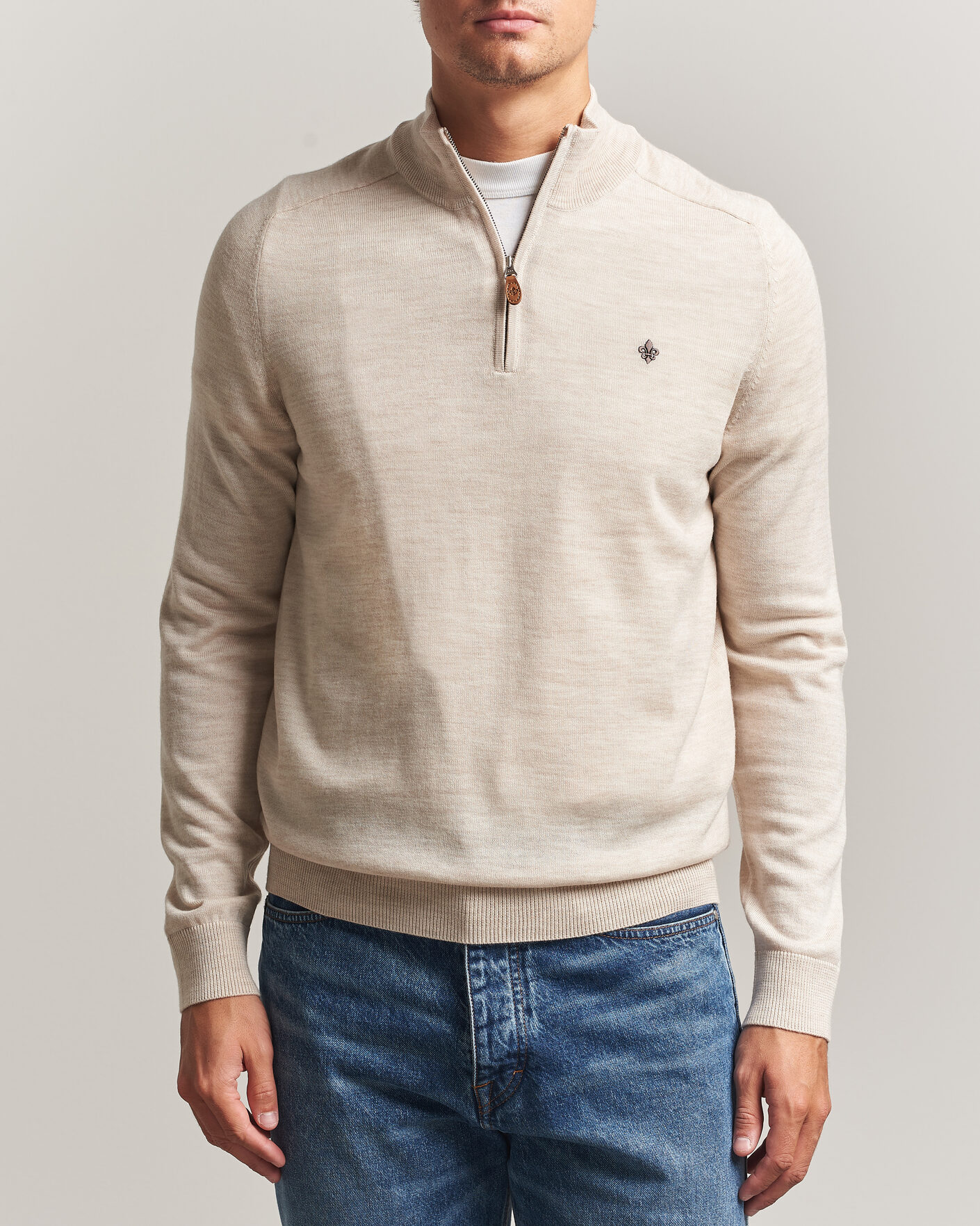 Mies | Puserot | Morris | John Merino Half Zip Off White