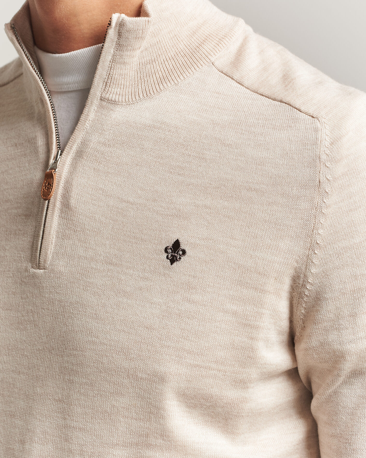 Mies | Puserot | Morris | John Merino Half Zip Off White