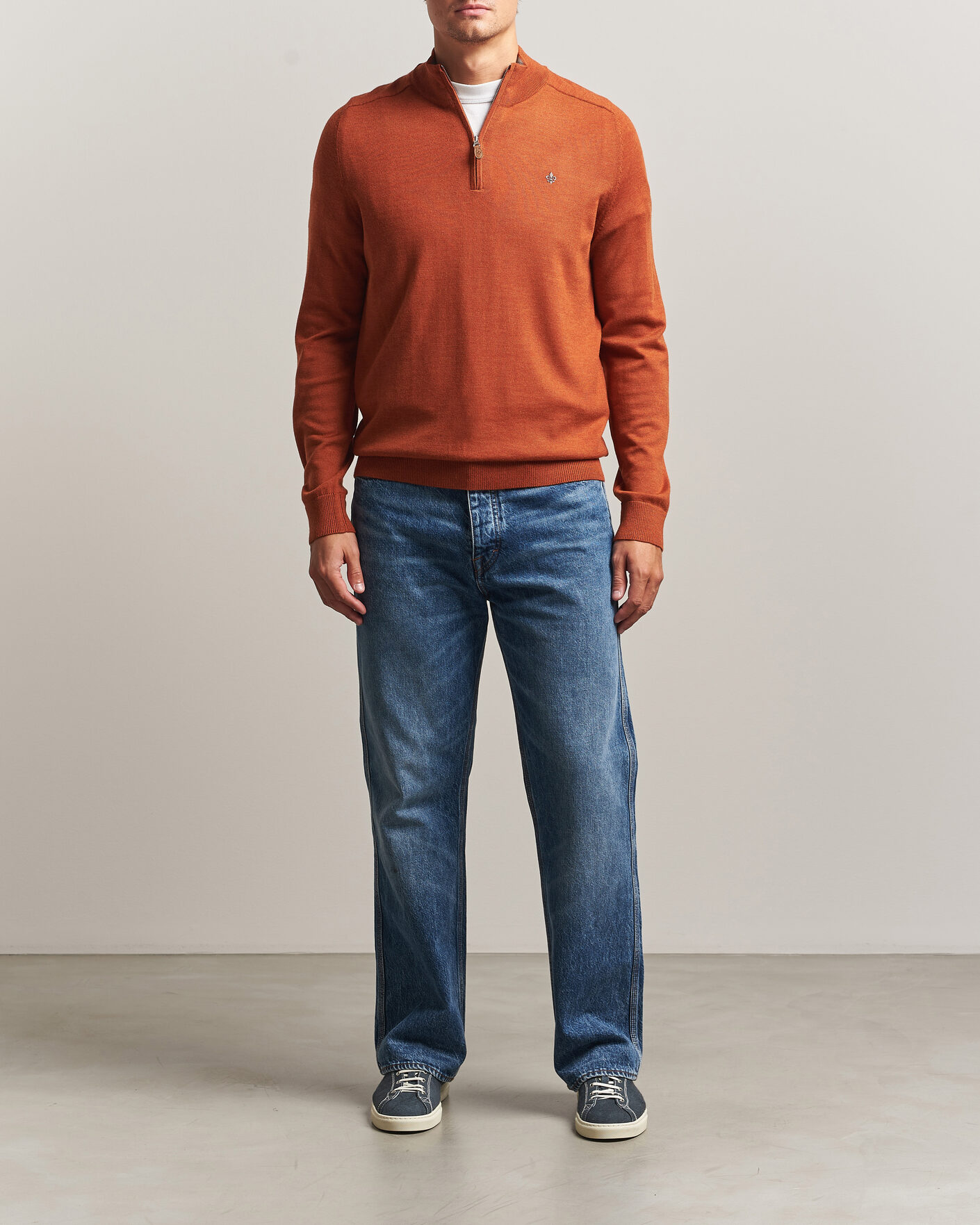 Mies | Puserot | Morris | John Merino Half Zip Orange
