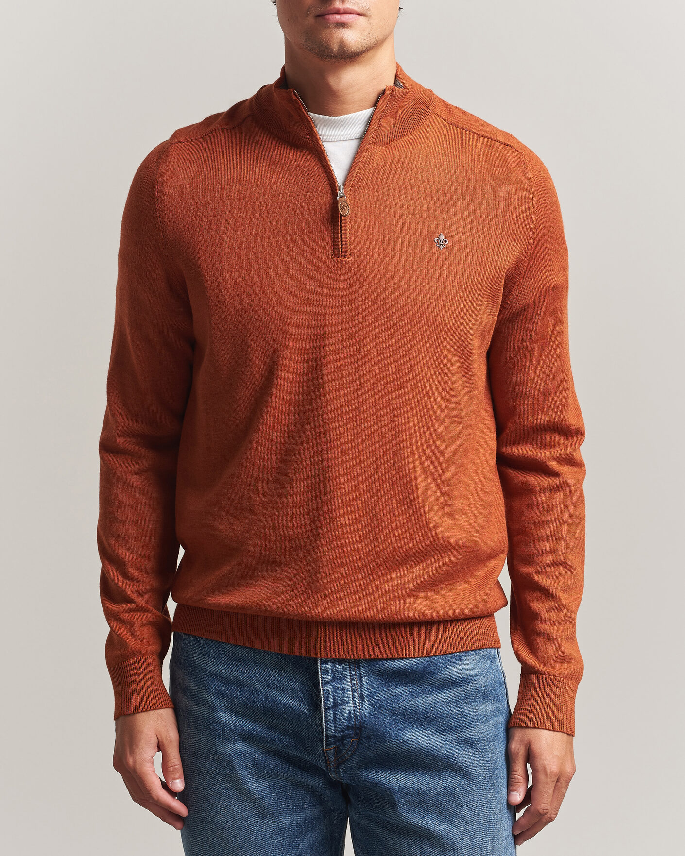 Mies | Puserot | Morris | John Merino Half Zip Orange