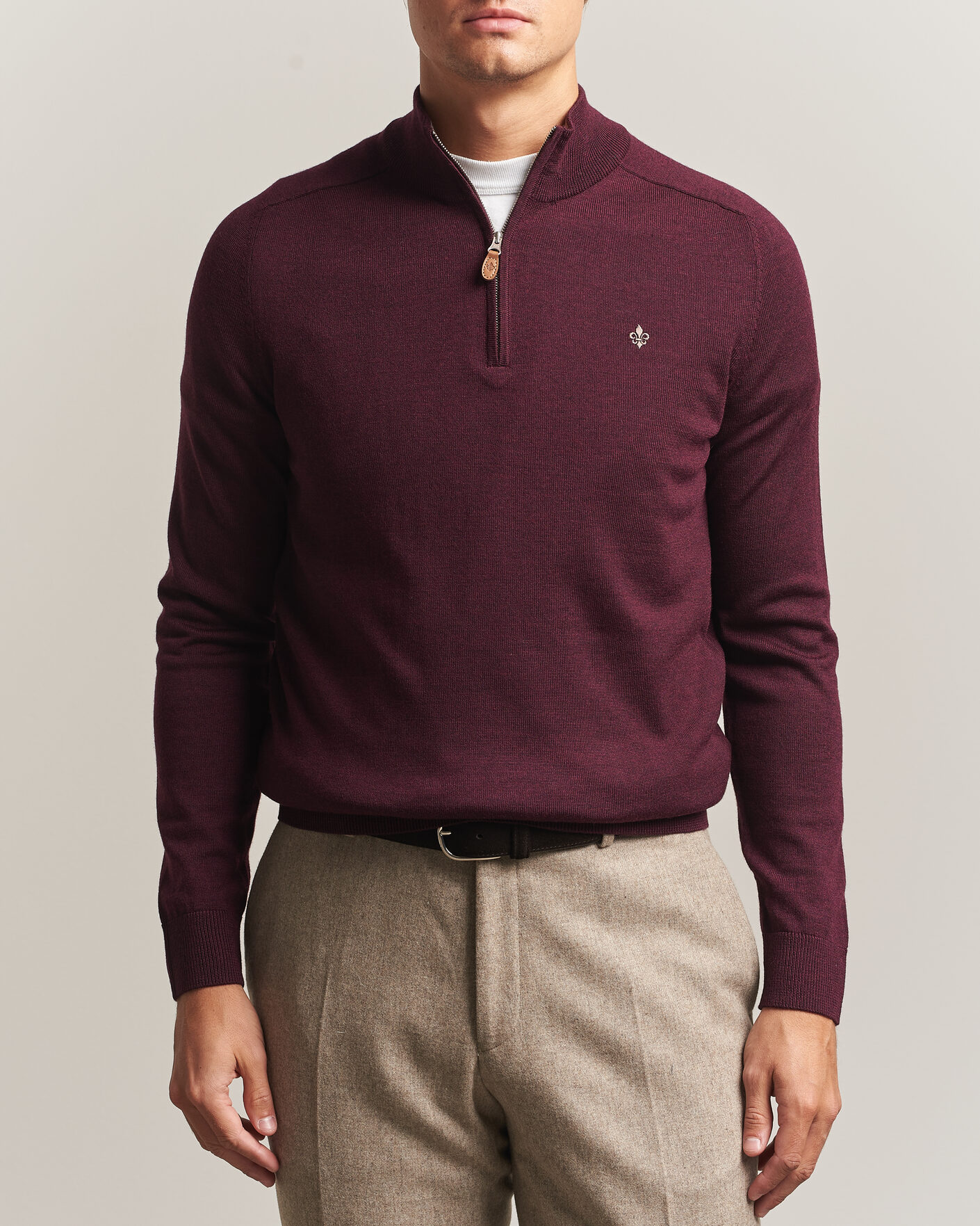 Mies | Puserot | Morris | John Merino Half Zip Wine Red