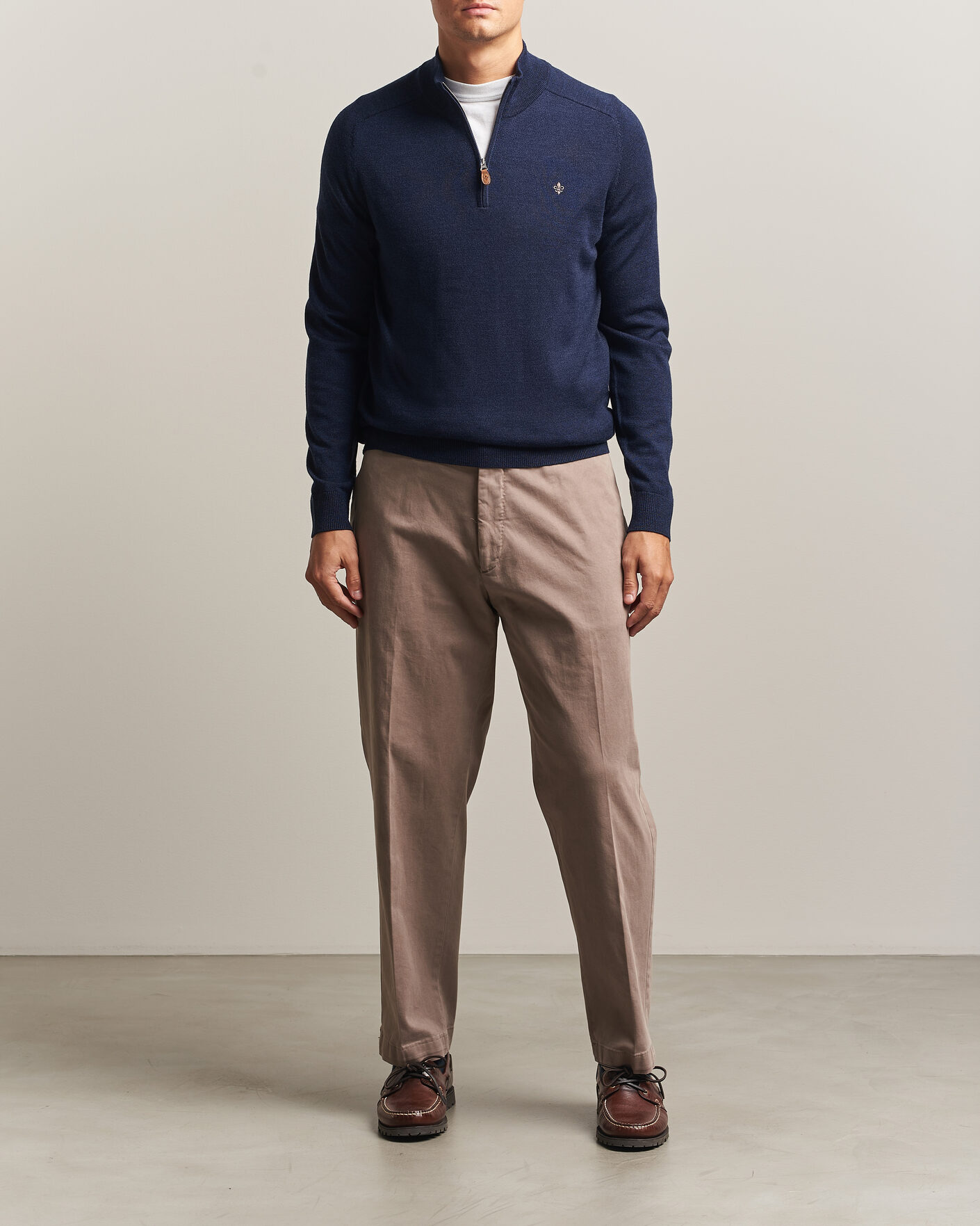 Mies | Puserot | Morris | John Merino Half Zip Ocean Blue