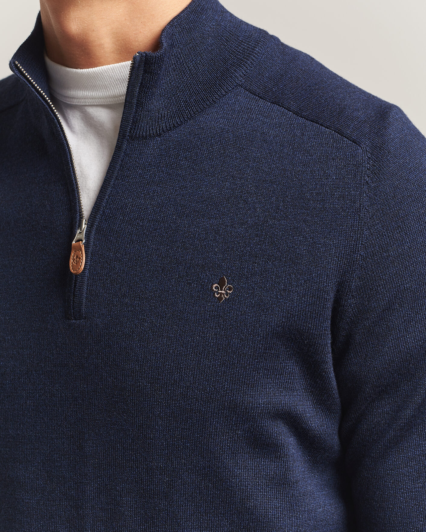 Mies | Puserot | Morris | John Merino Half Zip Ocean Blue
