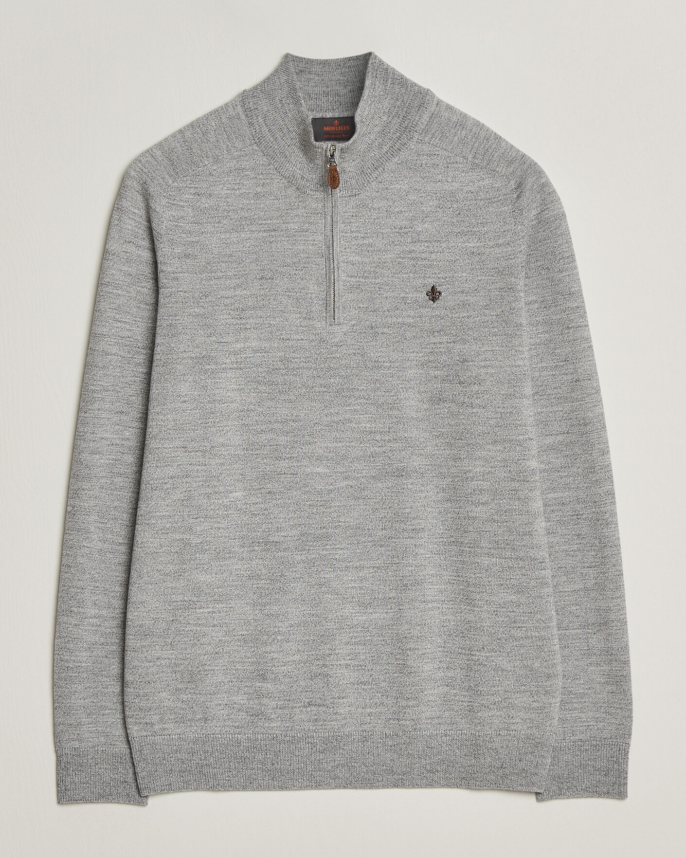 Mies | Puserot | Morris | John Merino Half Zip Mid Grey