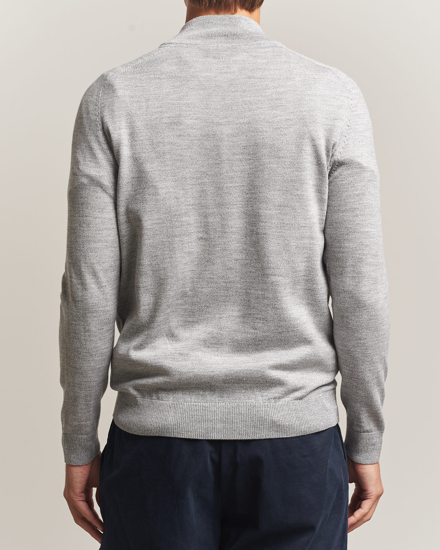 Mies | Puserot | Morris | John Merino Half Zip Mid Grey