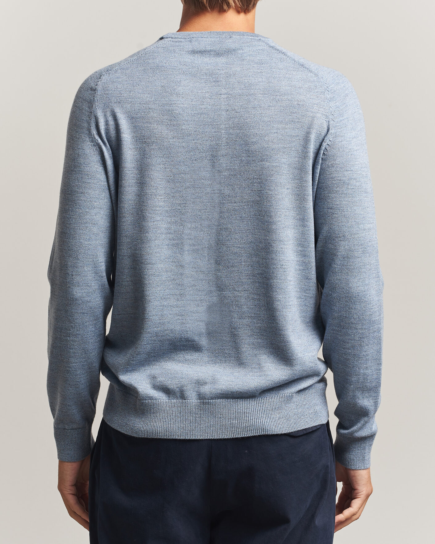 Mies | Puserot | Morris | Merino O-Neck Light Blue