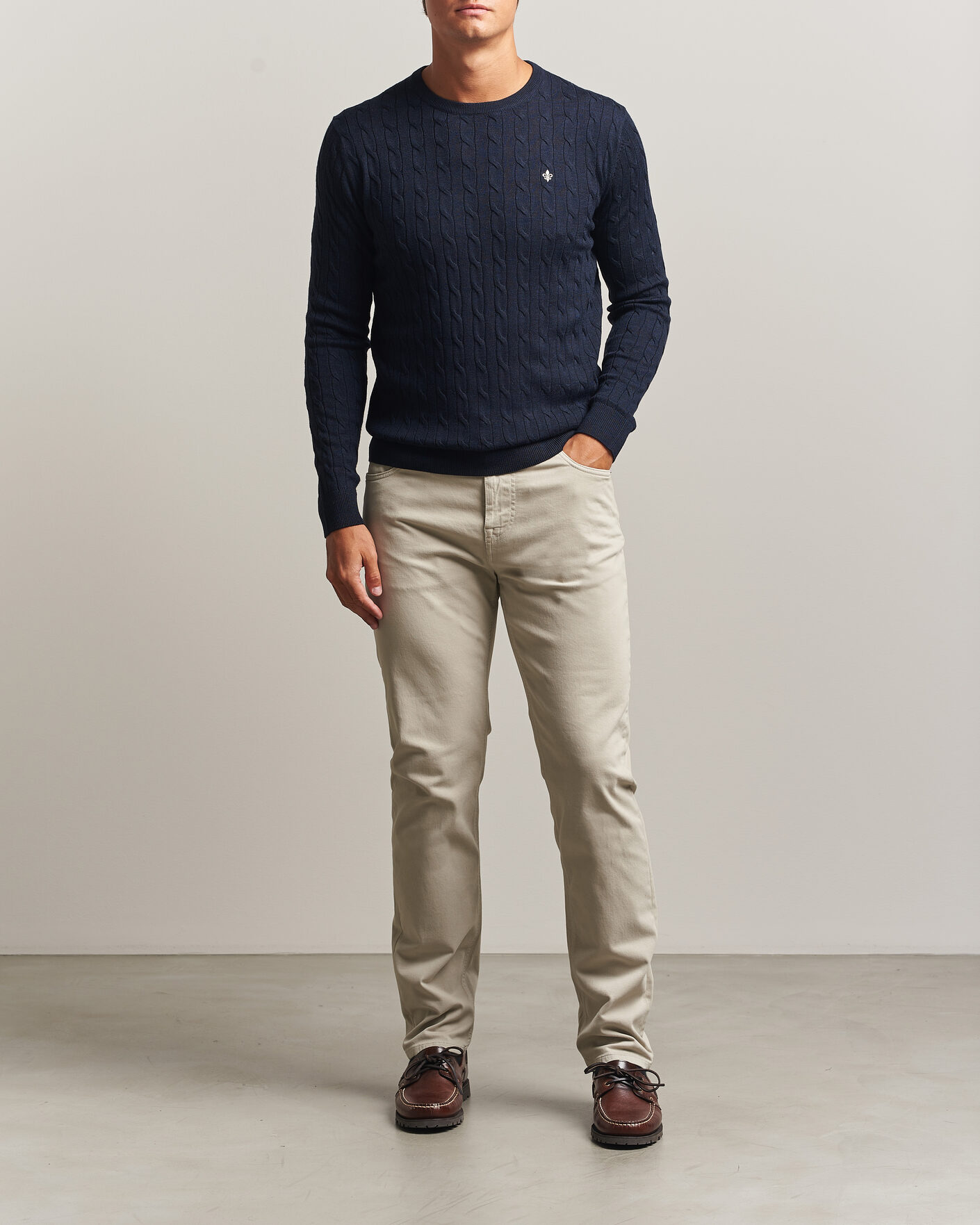 Mies | Housut | Morris | James Brushed 5-Pocket Pant Khaki