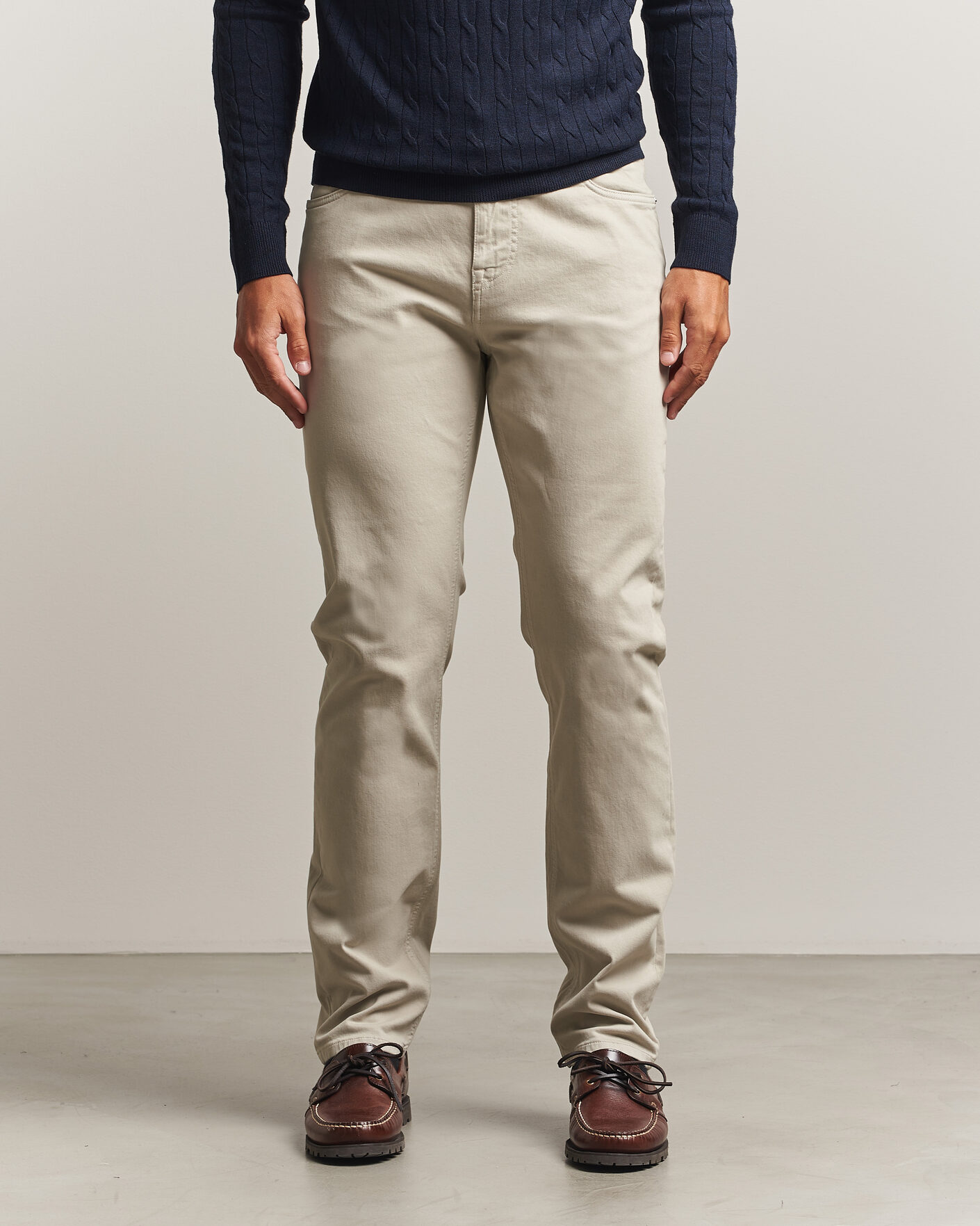 Mies | Housut | Morris | James Brushed 5-Pocket Pant Khaki