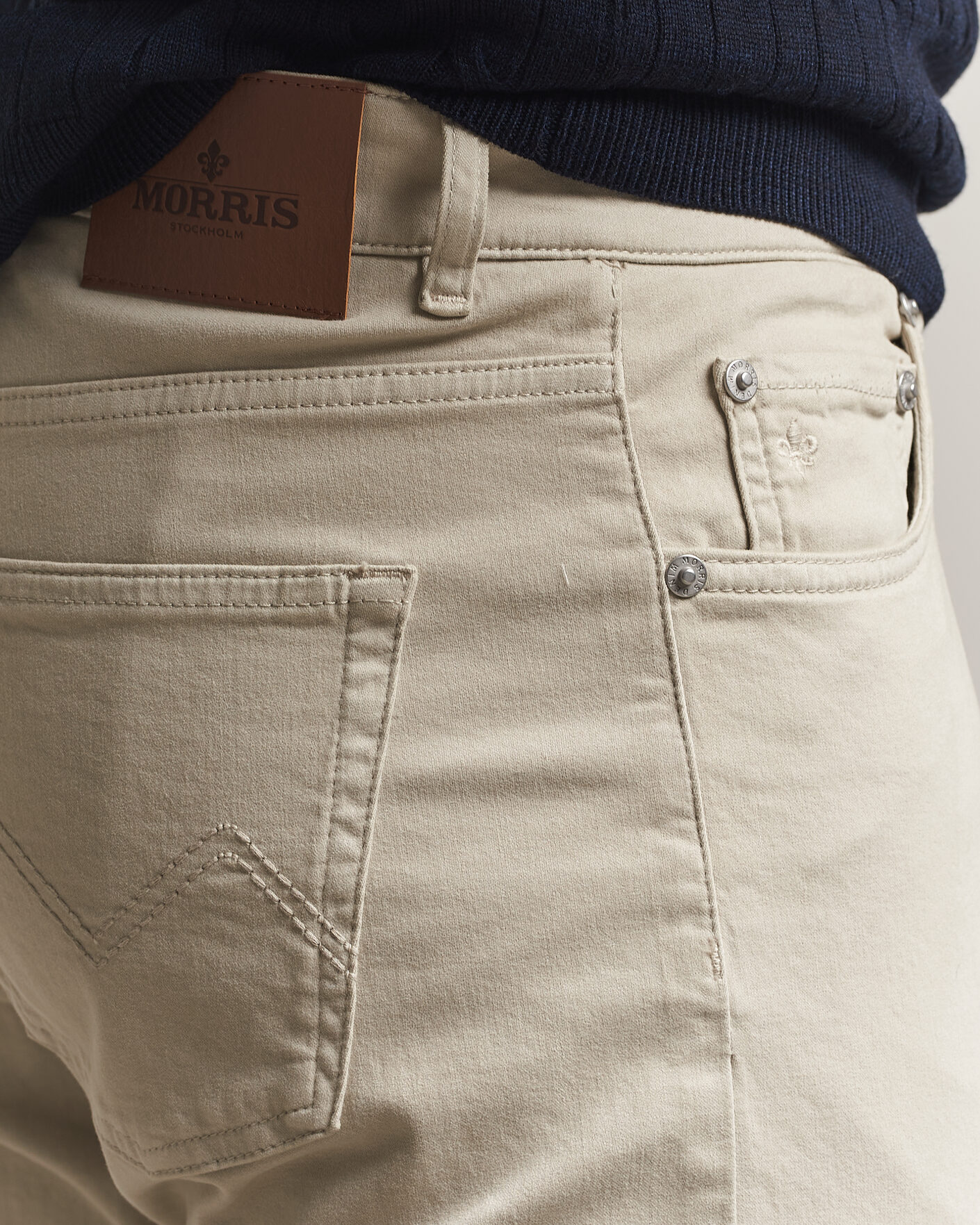 Mies | Housut | Morris | James Brushed 5-Pocket Pant Khaki