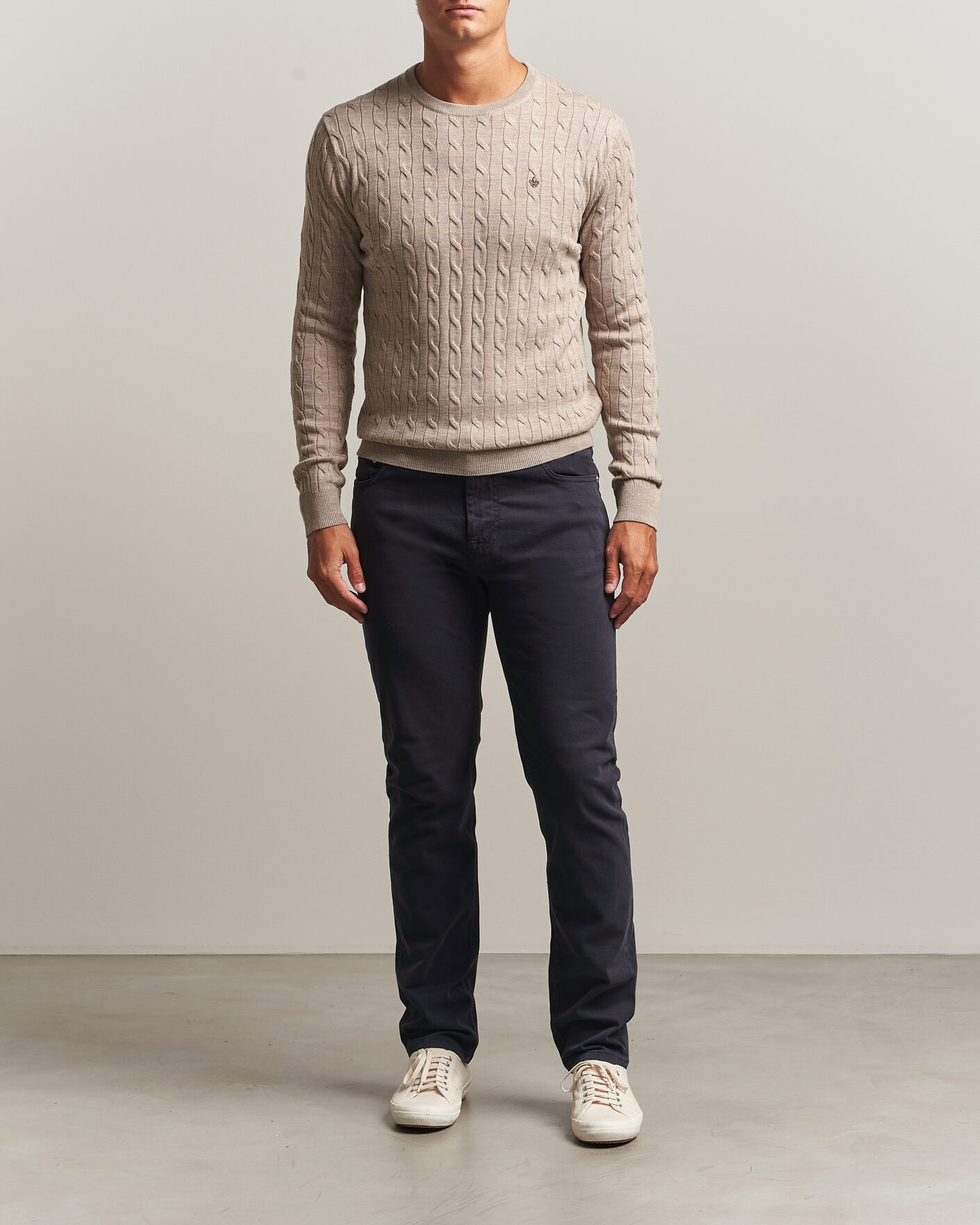 Mies | Housut | Morris | James Brushed 5-Pocket Pant Blue
