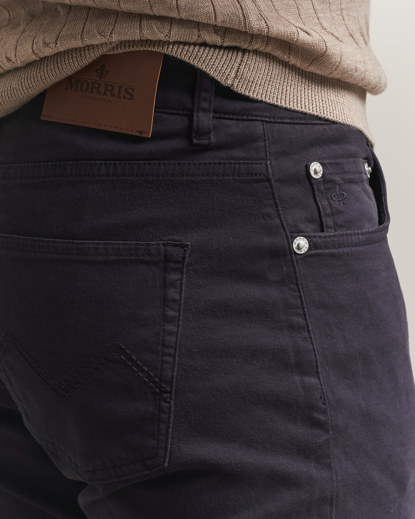 Mies | Housut | Morris | James Brushed 5-Pocket Pant Blue