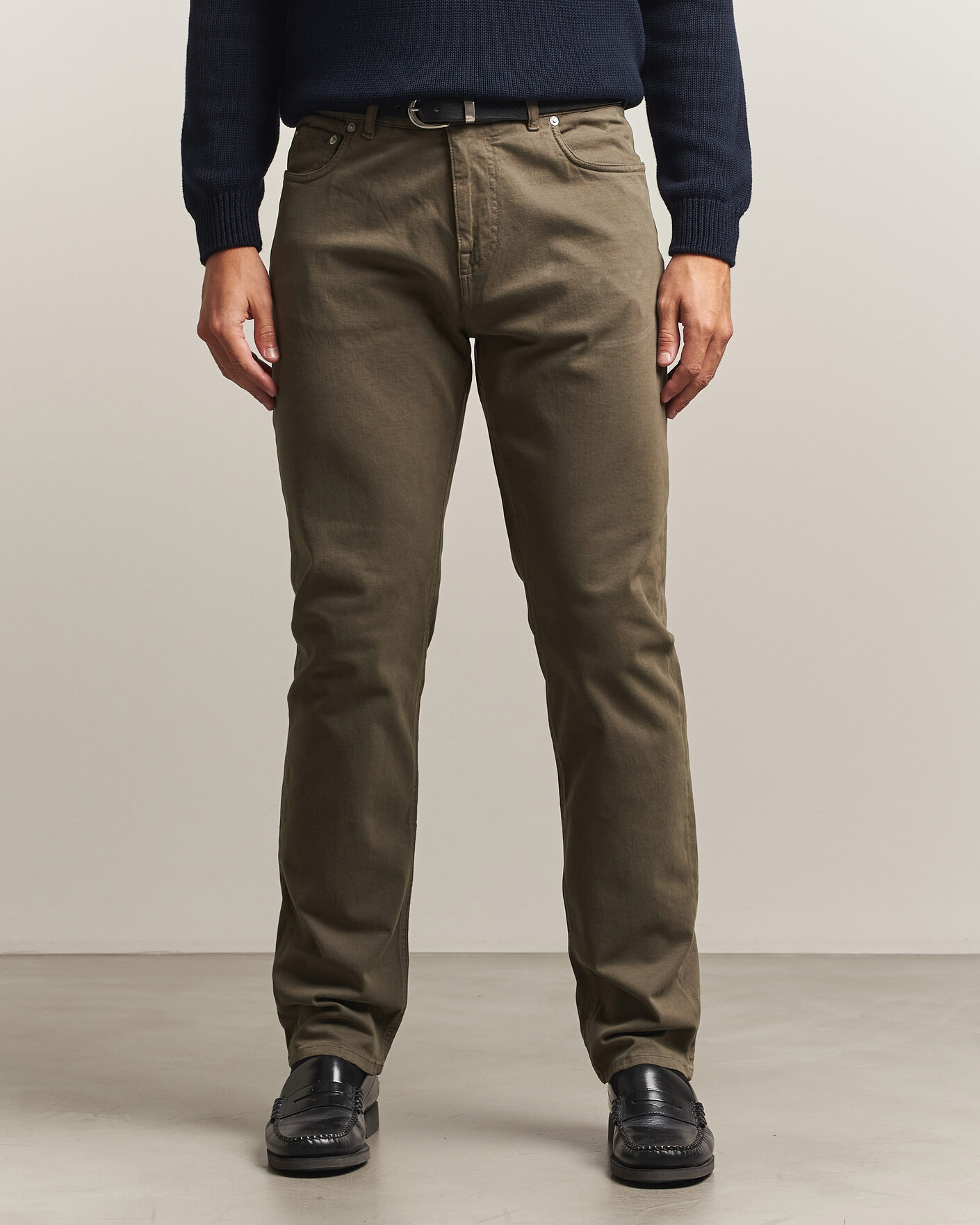 Mies | Housut | Morris | James Brushed 5-Pocket Pant Olive