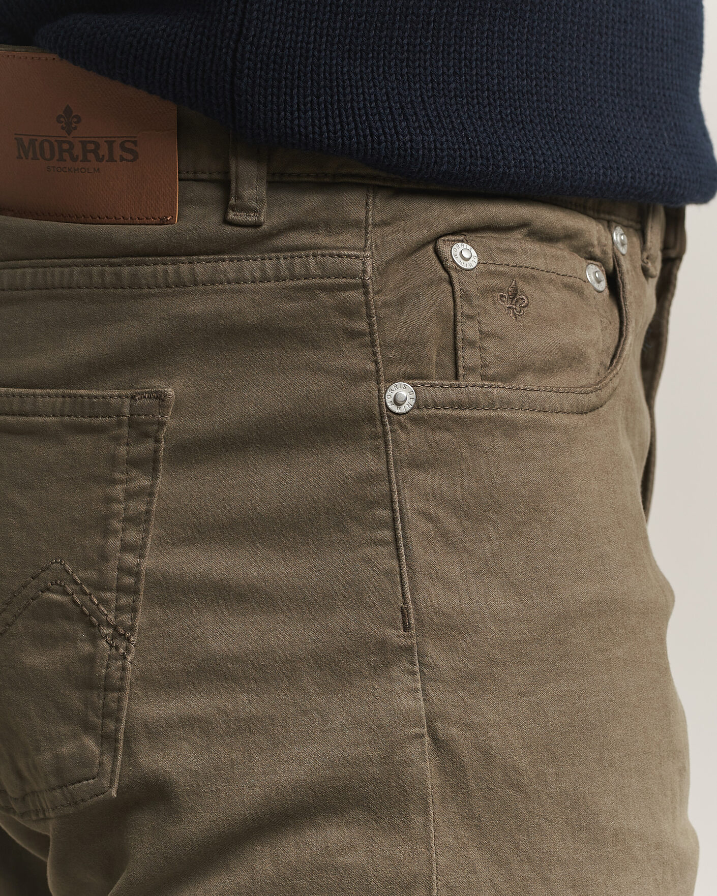 Mies | Housut | Morris | James Brushed 5-Pocket Pant Olive