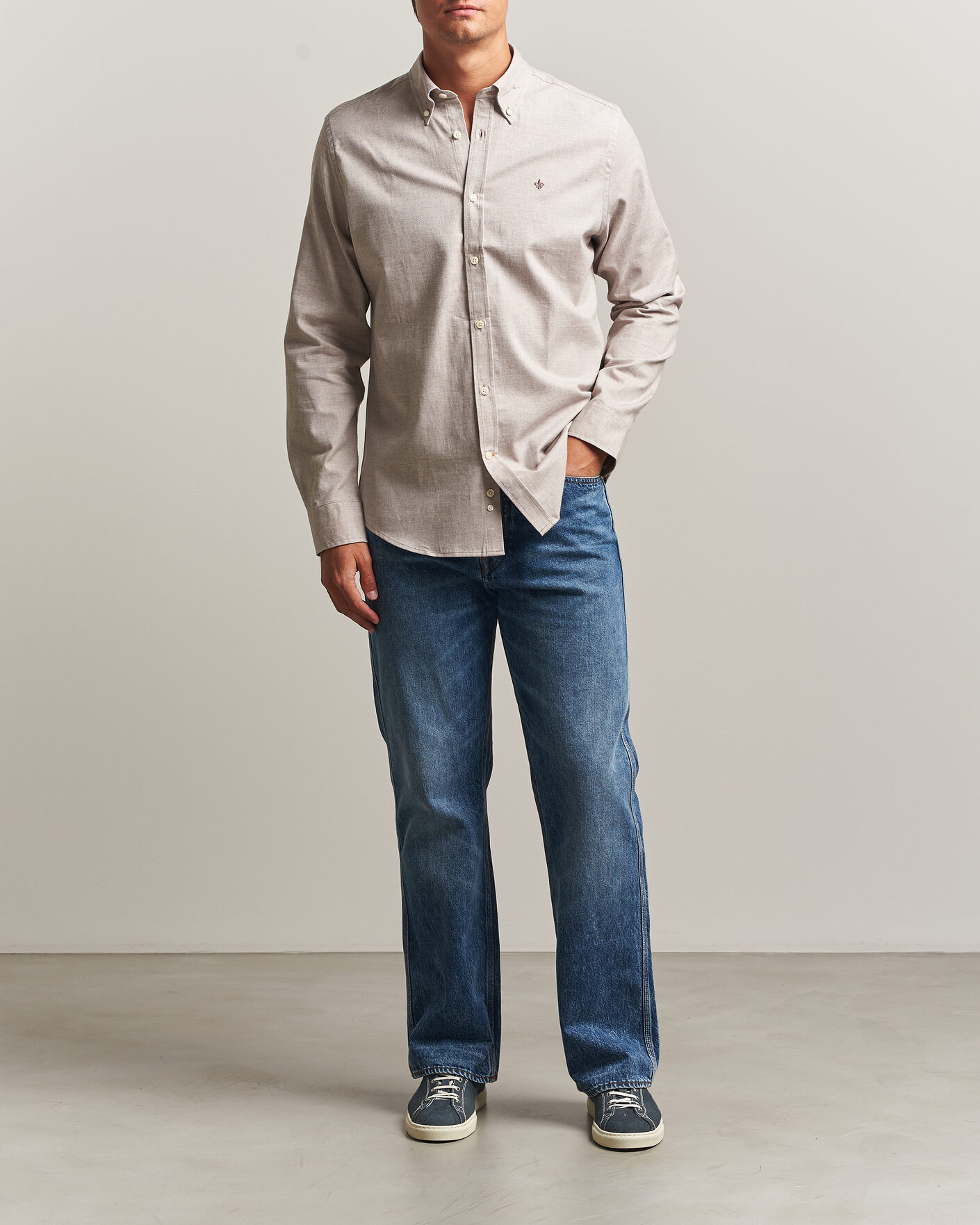 Mies | Kauluspaidat | Morris | Watts Flannel Shirt Khaki