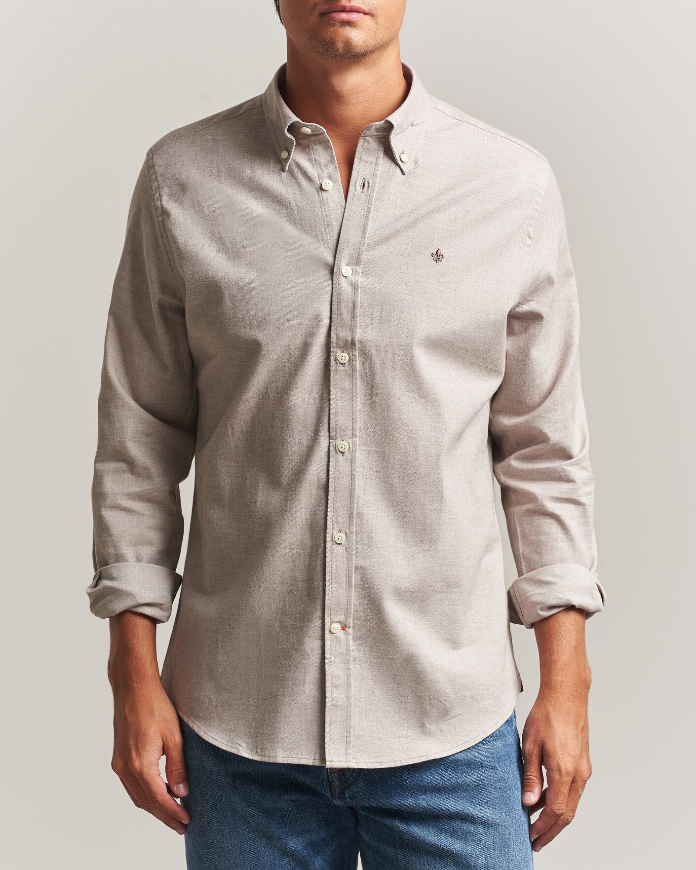 Mies | Kauluspaidat | Morris | Watts Flannel Shirt Khaki