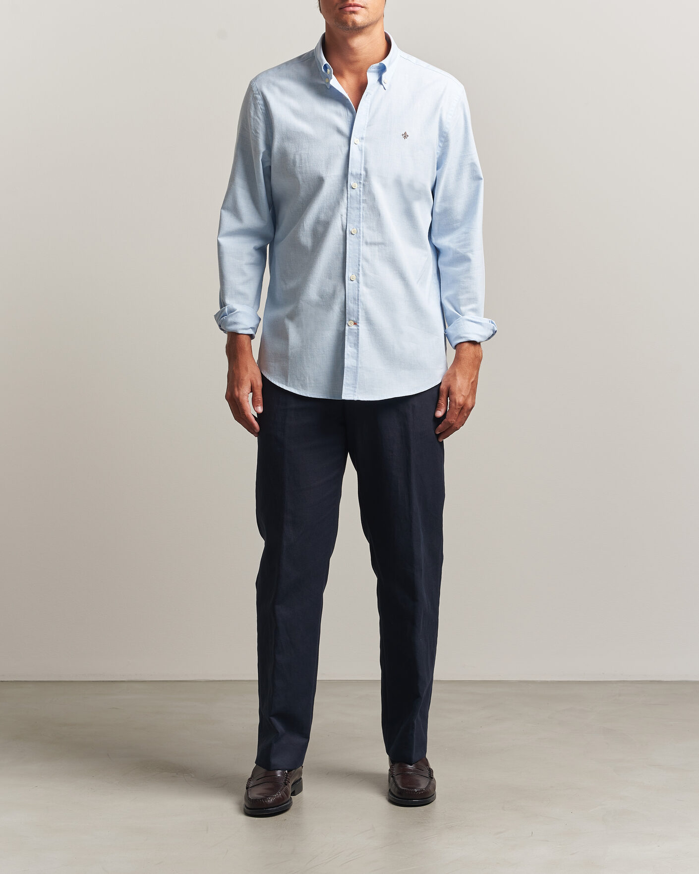 Mies | Kauluspaidat | Morris | Watts Flannel Shirt Light Blue