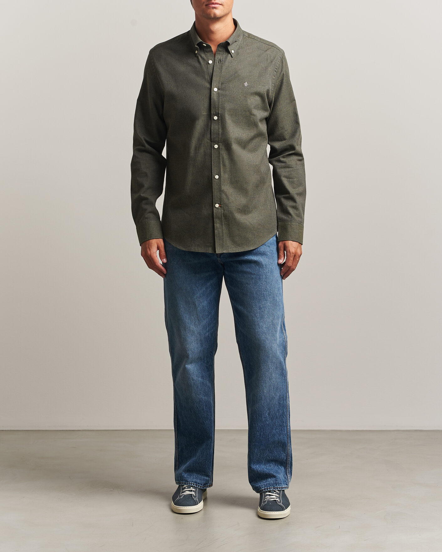 Mies | Kauluspaidat | Morris | Watts Flannel Shirt Olive