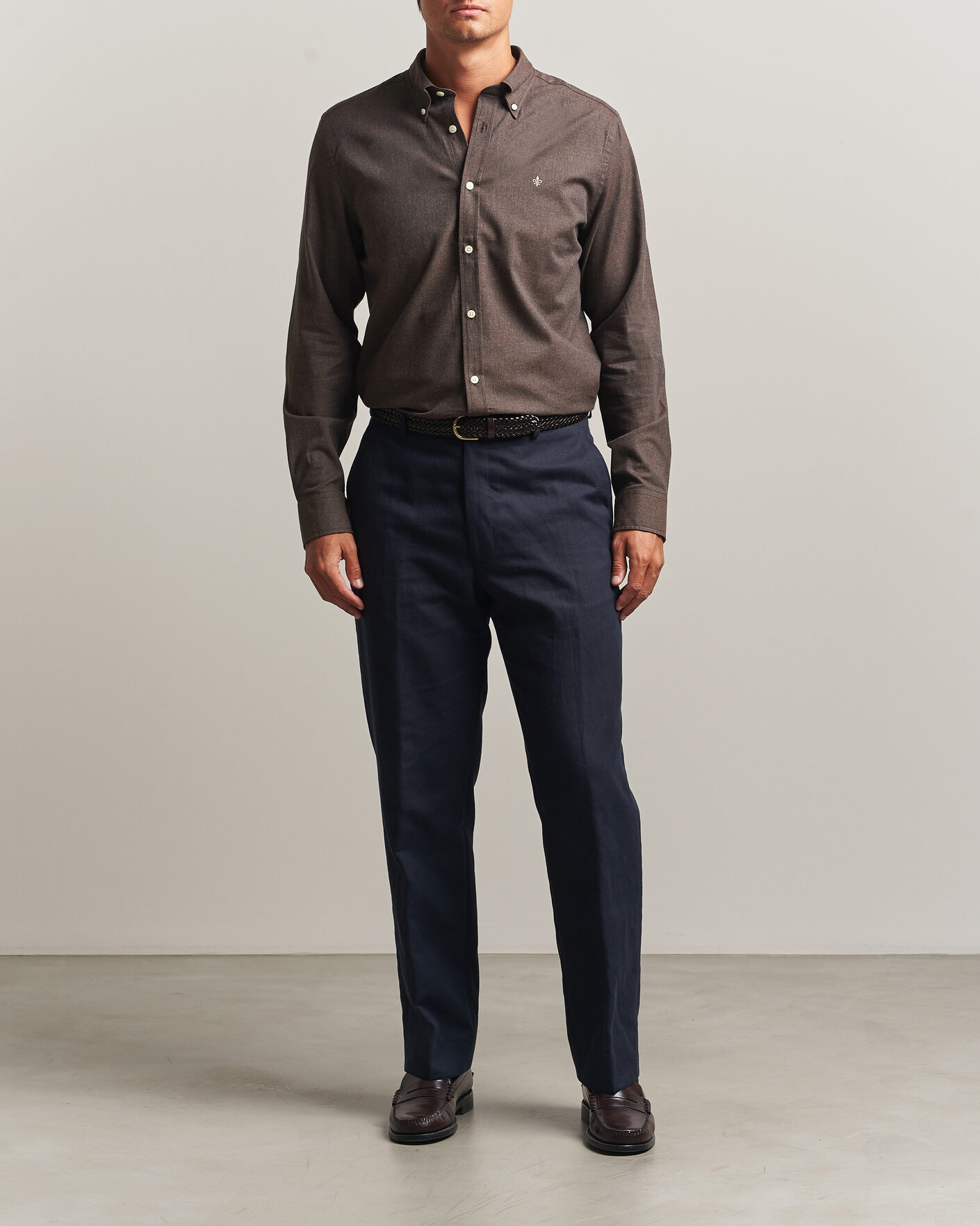 Mies | Kauluspaidat | Morris | Watts Flannel Shirt Brown