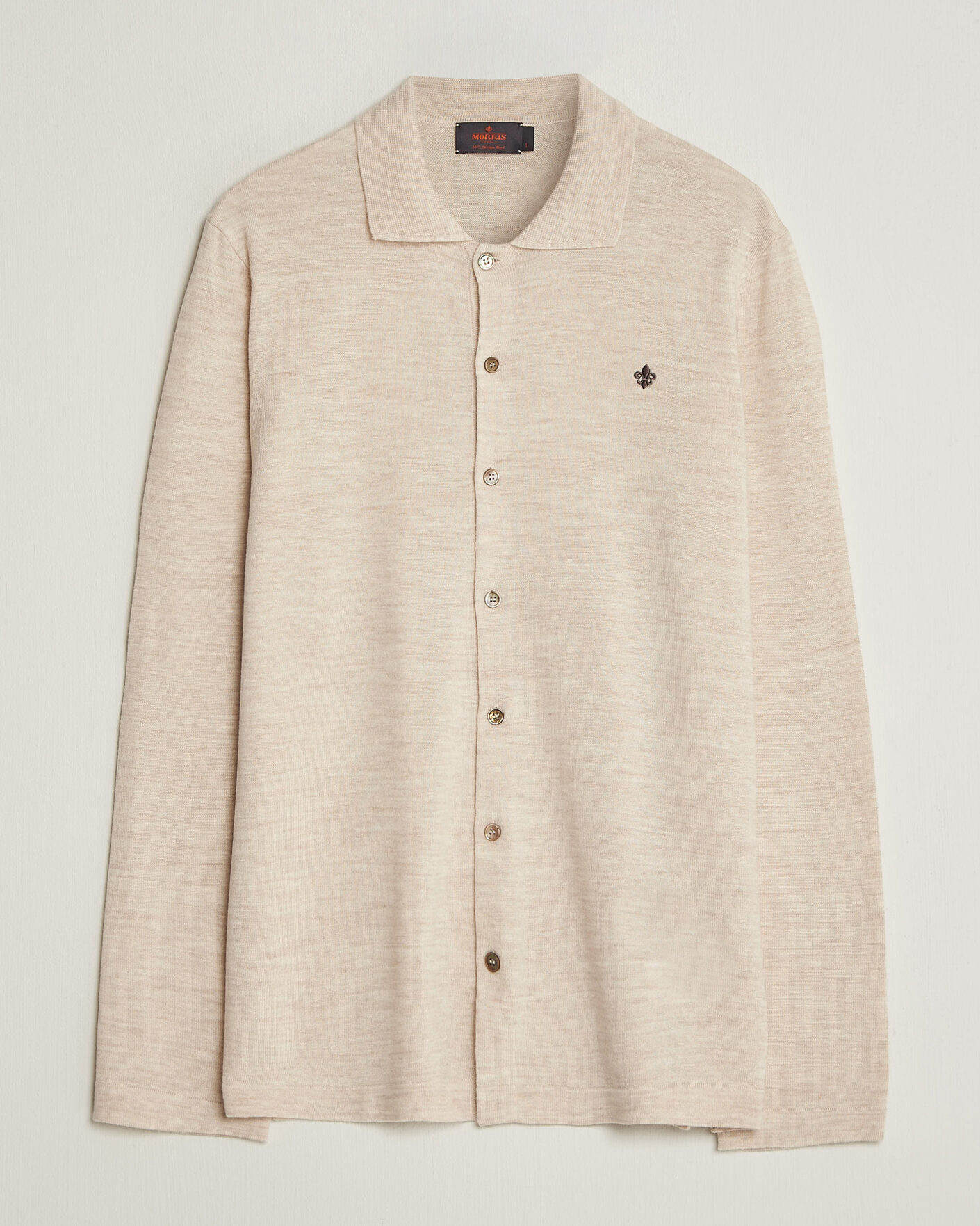 Mies | Kauluspaidat | Morris | Merino Shirt Cardigan Off White