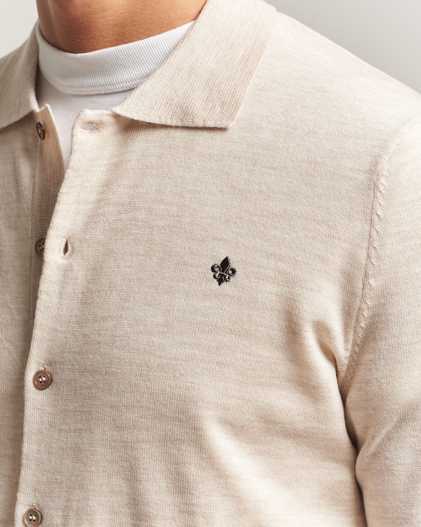 Mies | Kauluspaidat | Morris | Merino Shirt Cardigan Off White