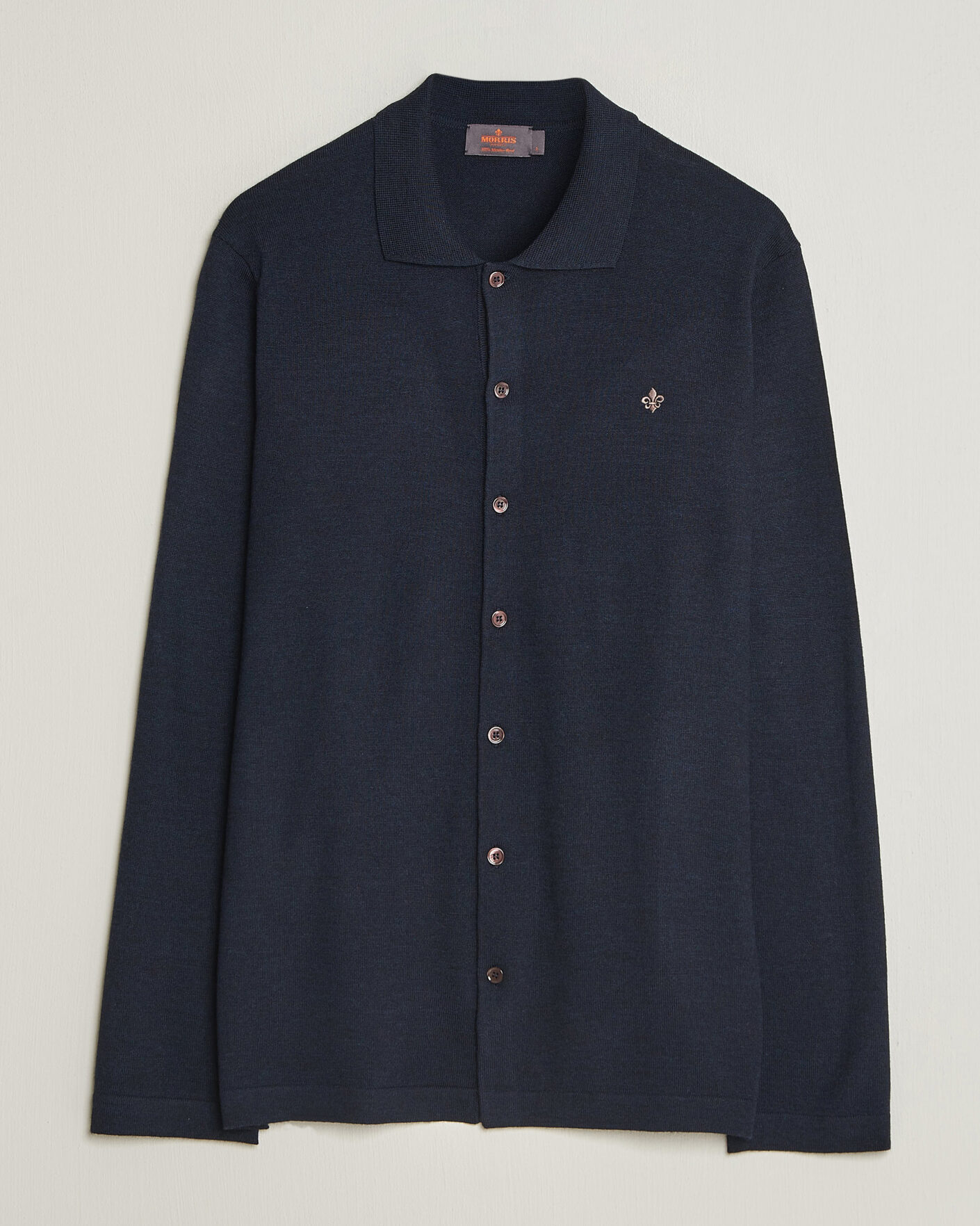 Mies | Kauluspaidat | Morris | Merino Shirt Cardigan Navy
