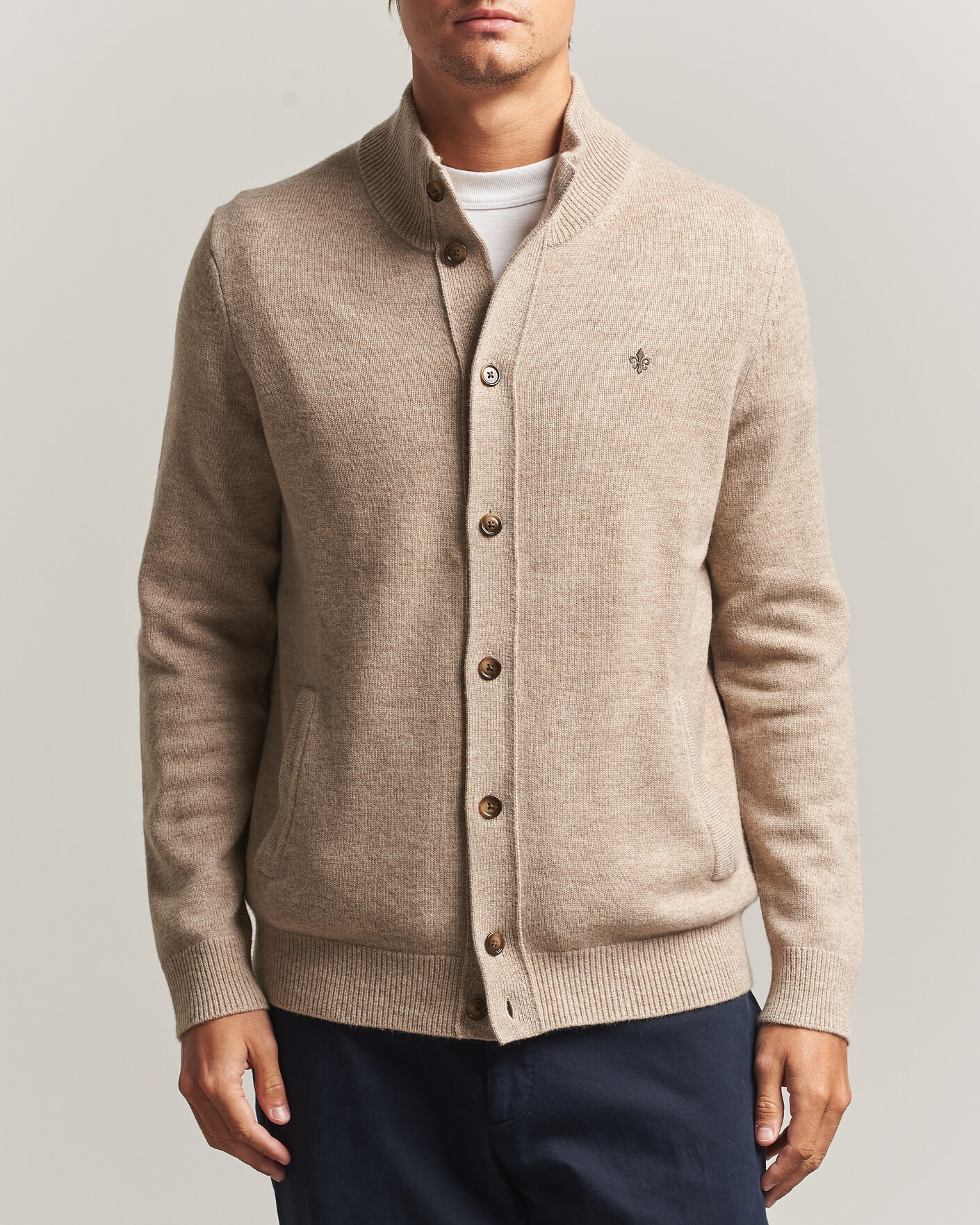 Mies | Puserot | Morris | Hertford Button Cardigan Khaki