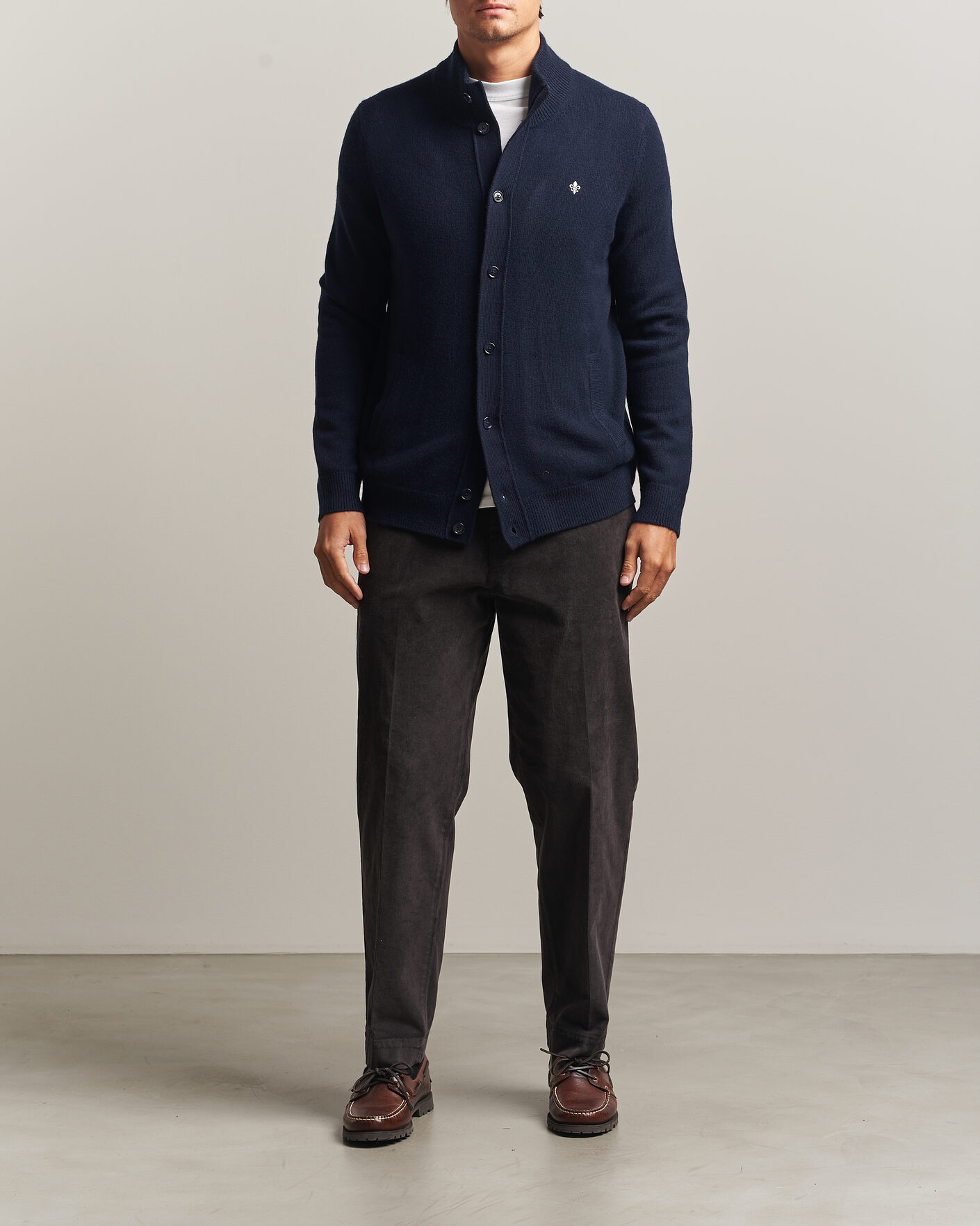 Mies | Puserot | Morris | Hertford Button Cardigan Navy