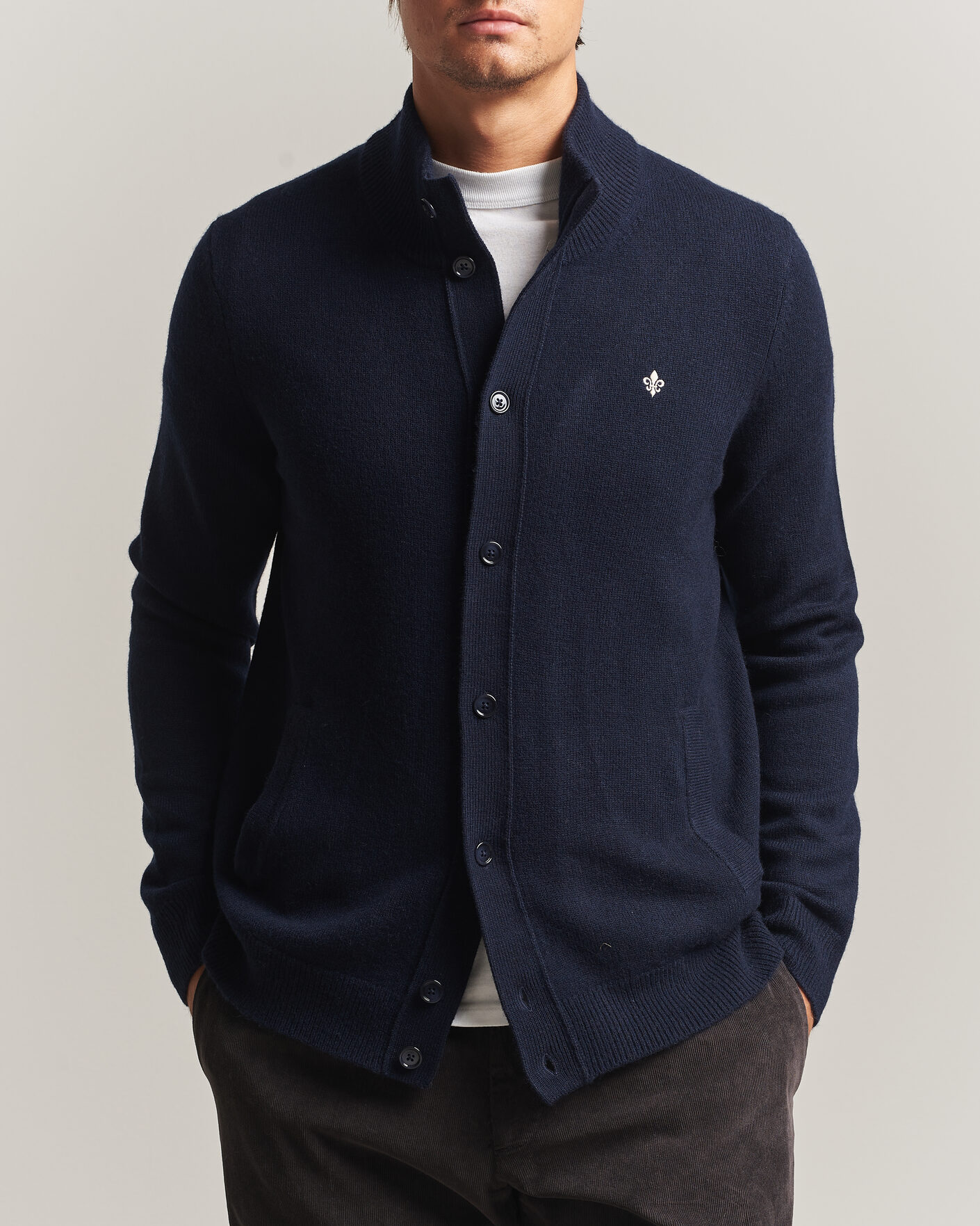 Mies | Puserot | Morris | Hertford Button Cardigan Navy