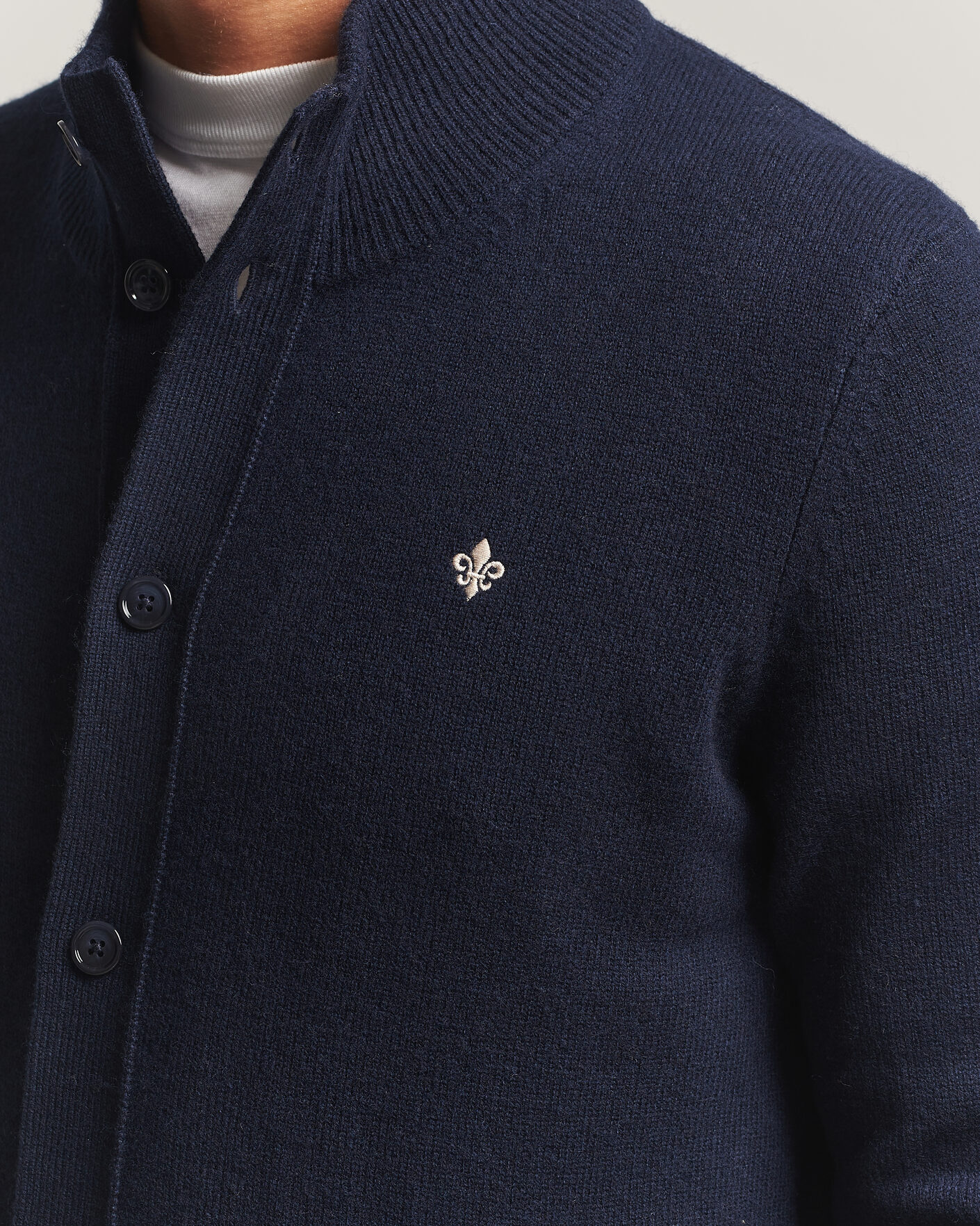 Mies | Puserot | Morris | Hertford Button Cardigan Navy
