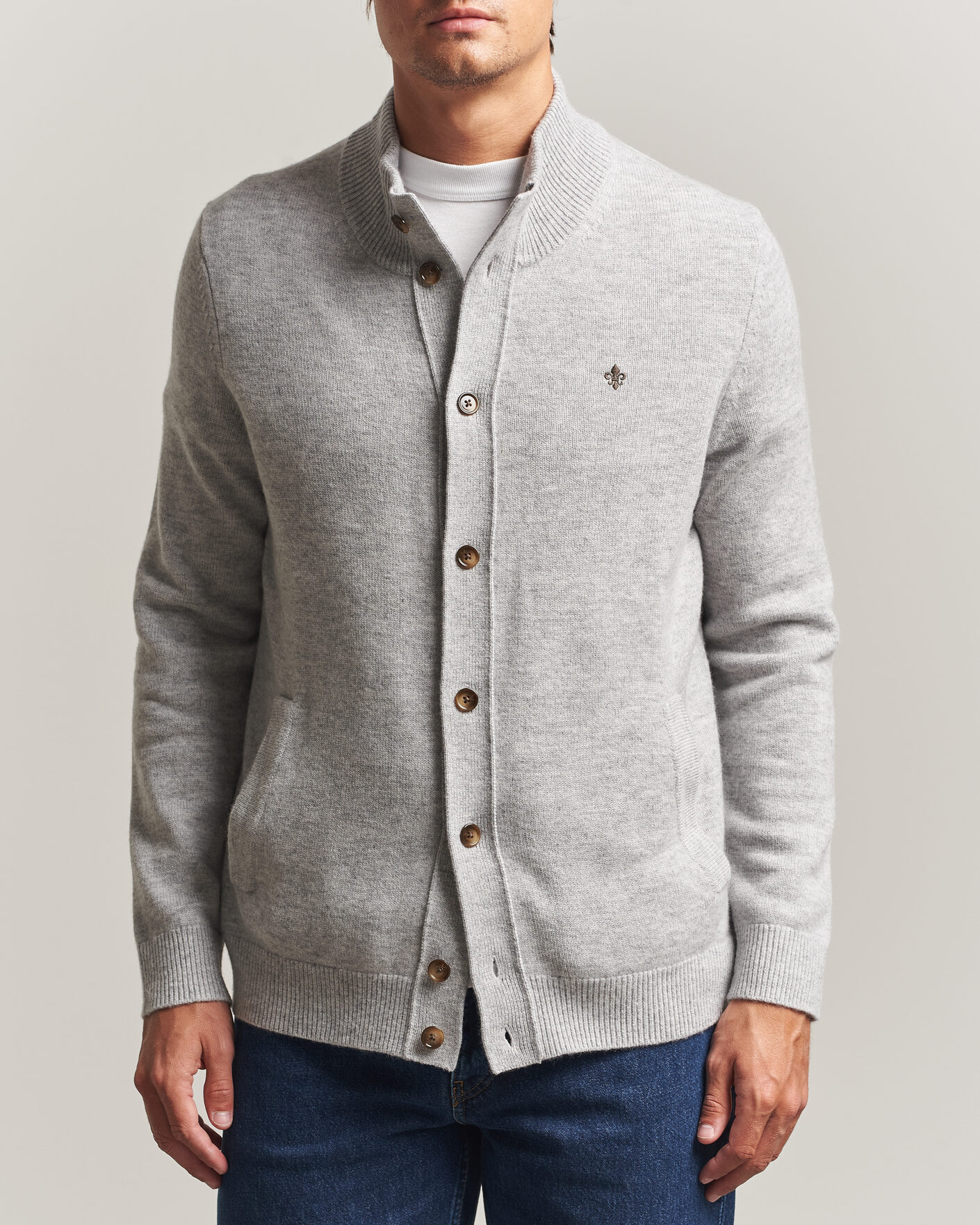 Mies | Puserot | Morris | Hertford Button Cardigan Grey