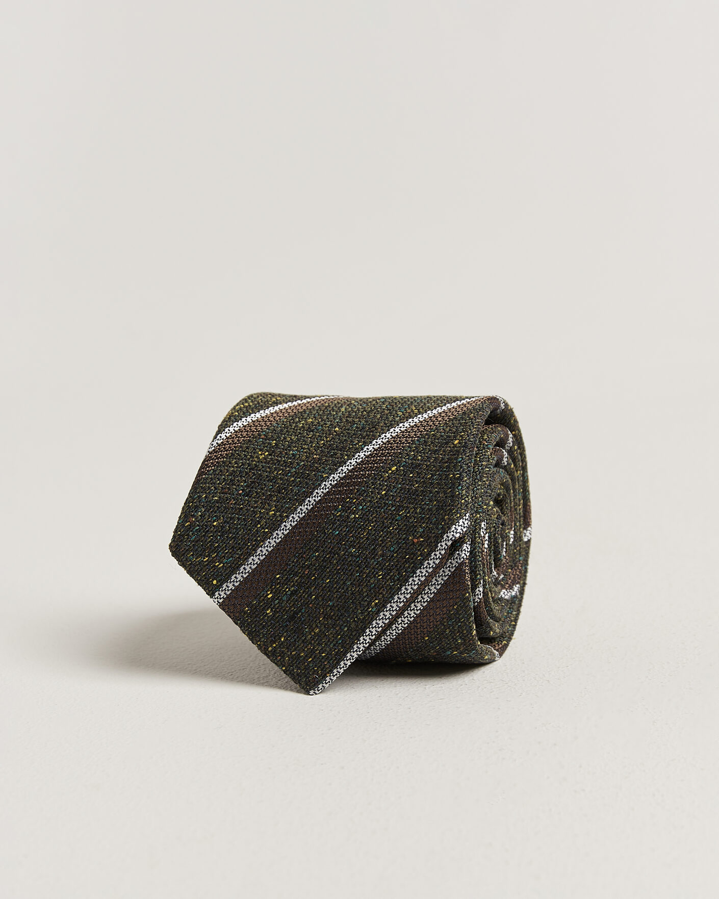 Mies | Solmiot | Amanda Christensen | Silk Bourette Striped 8cm Tie Green